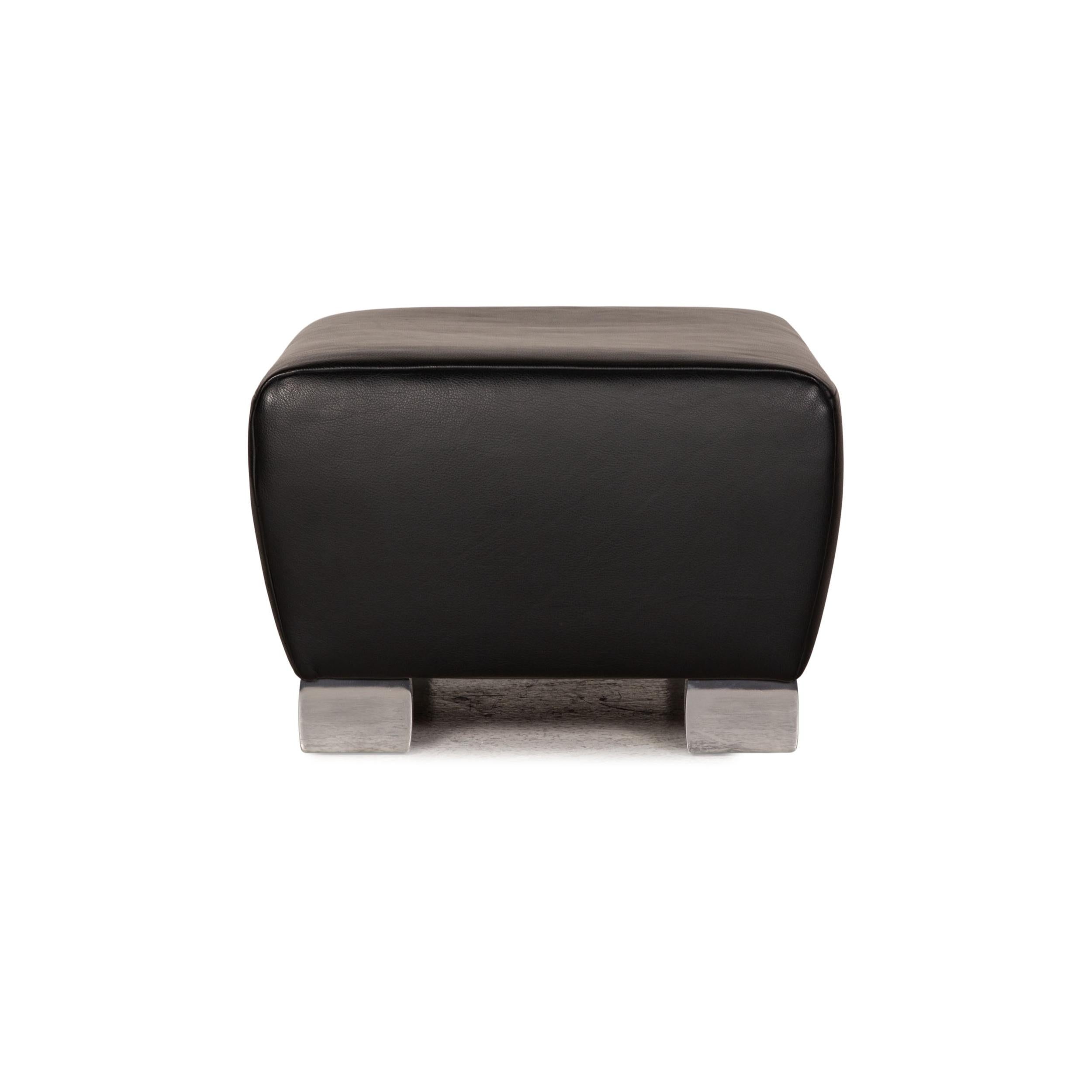 Koinor Volare Leather Stool Black In Good Condition For Sale In Cologne, DE