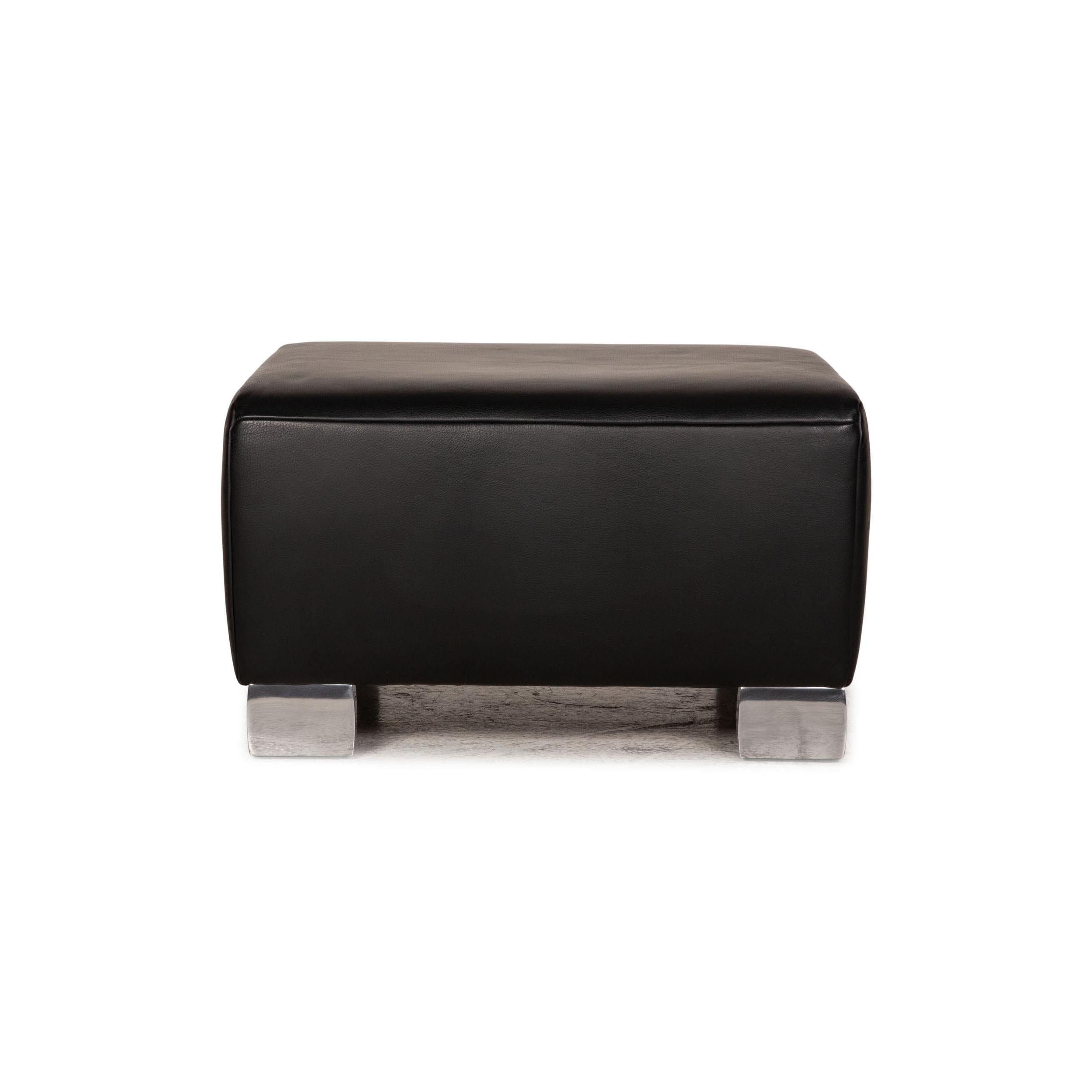 Contemporary Koinor Volare Leather Stool Black For Sale