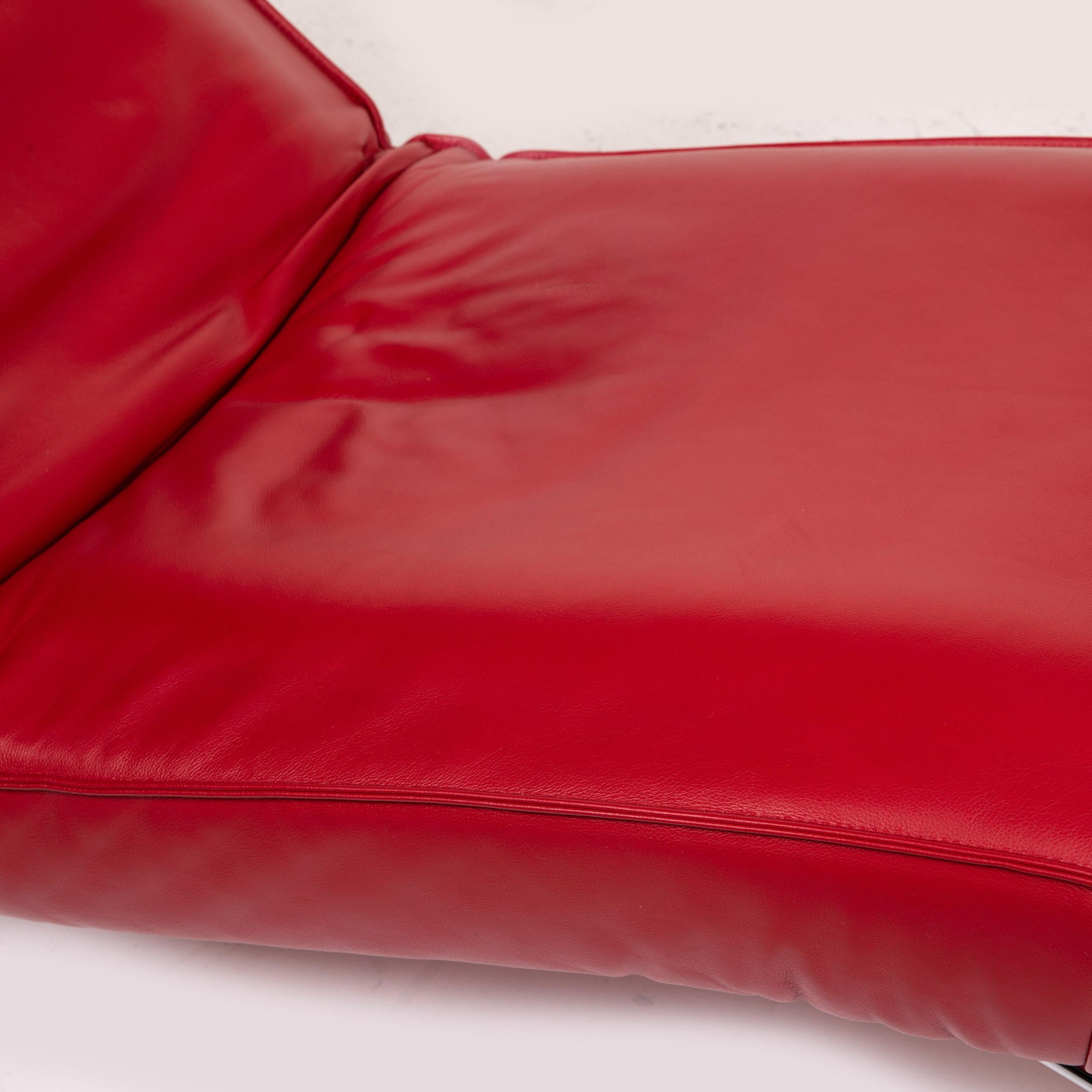 German KoinorJeremiah Leather Lounger Red Relaxation Function Relaxation Lounger