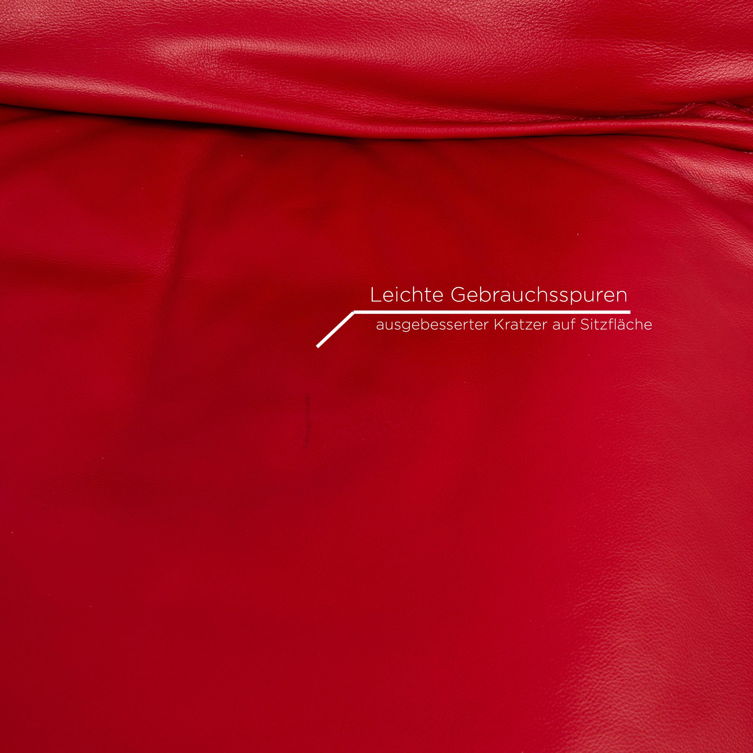 KoinorJeremiah Leather Lounger Red Relaxation Function Relaxation Lounger In Excellent Condition In Cologne, DE