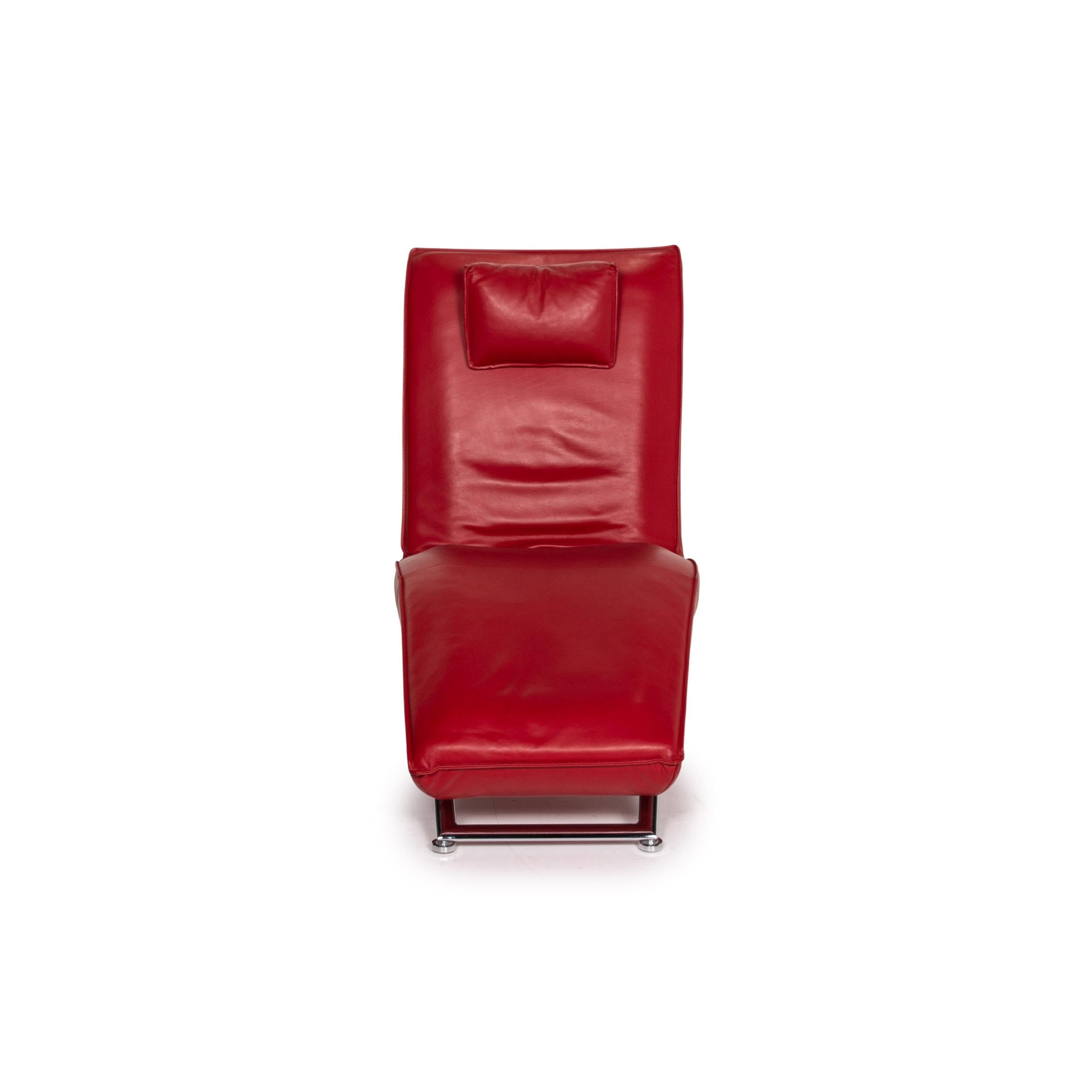 KoinorJeremiah Leather Lounger Red Relaxation Function Relaxation Lounger 2