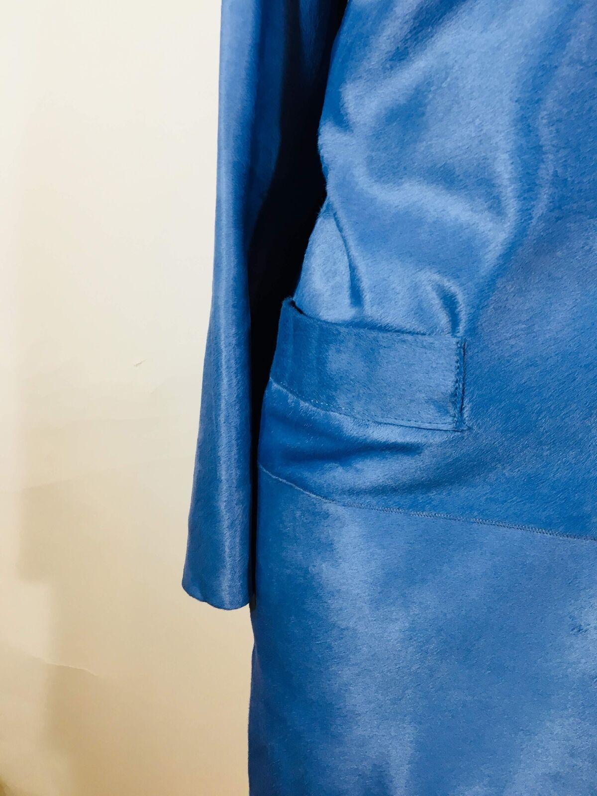 Koja Womens Cobalt Blue Lambskin Size XS Coat 1