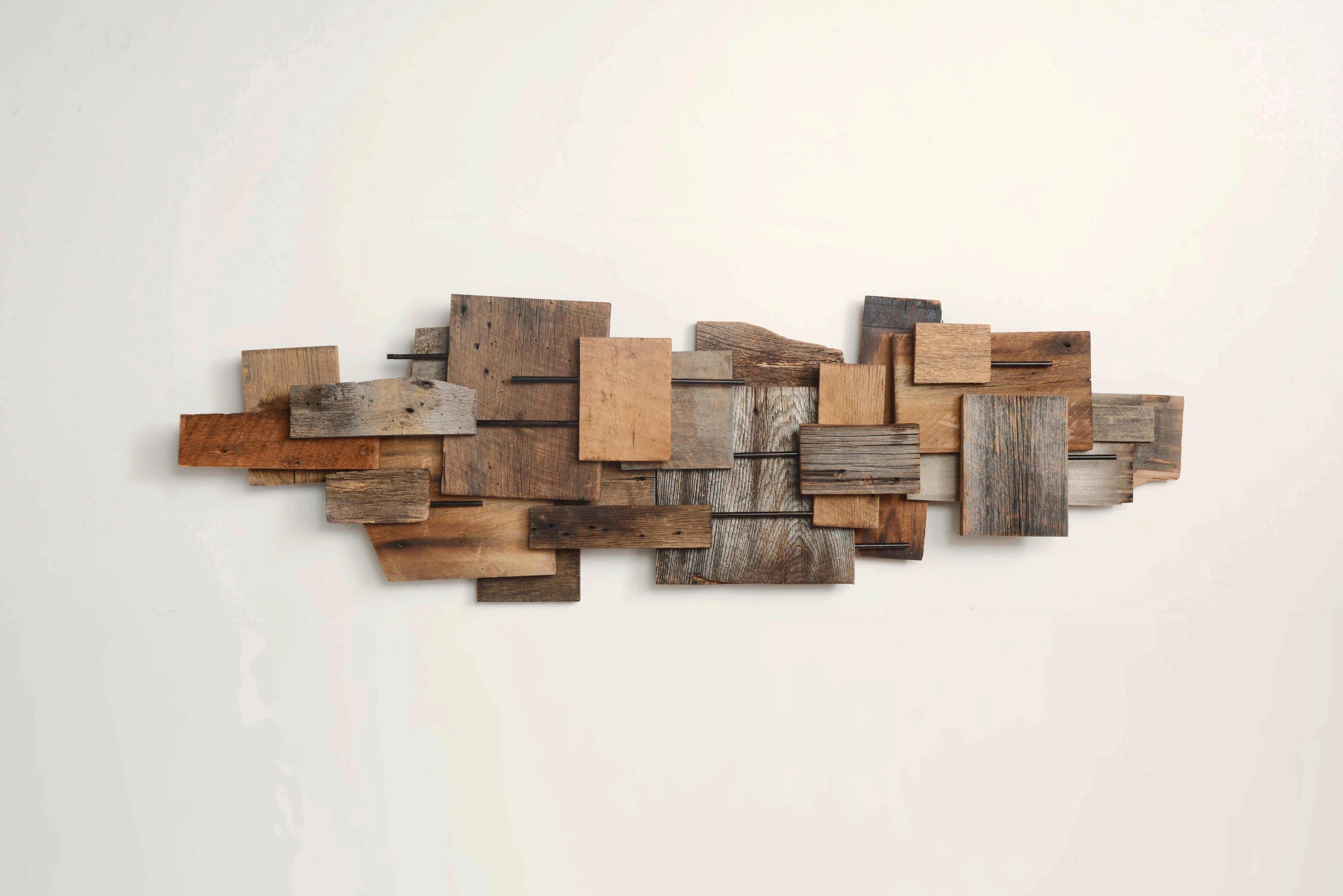Koji Takei Abstract Sculpture - Wood panels with Dowels