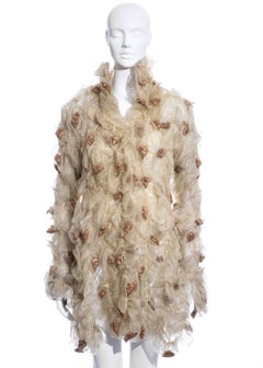 Koji Tatsuno chiffon smocked jacket with incased dried roses, fw 1991