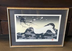 Kojima Kimiko Signed Limited Edition Japanese Serigraph Print Cherry Blossom