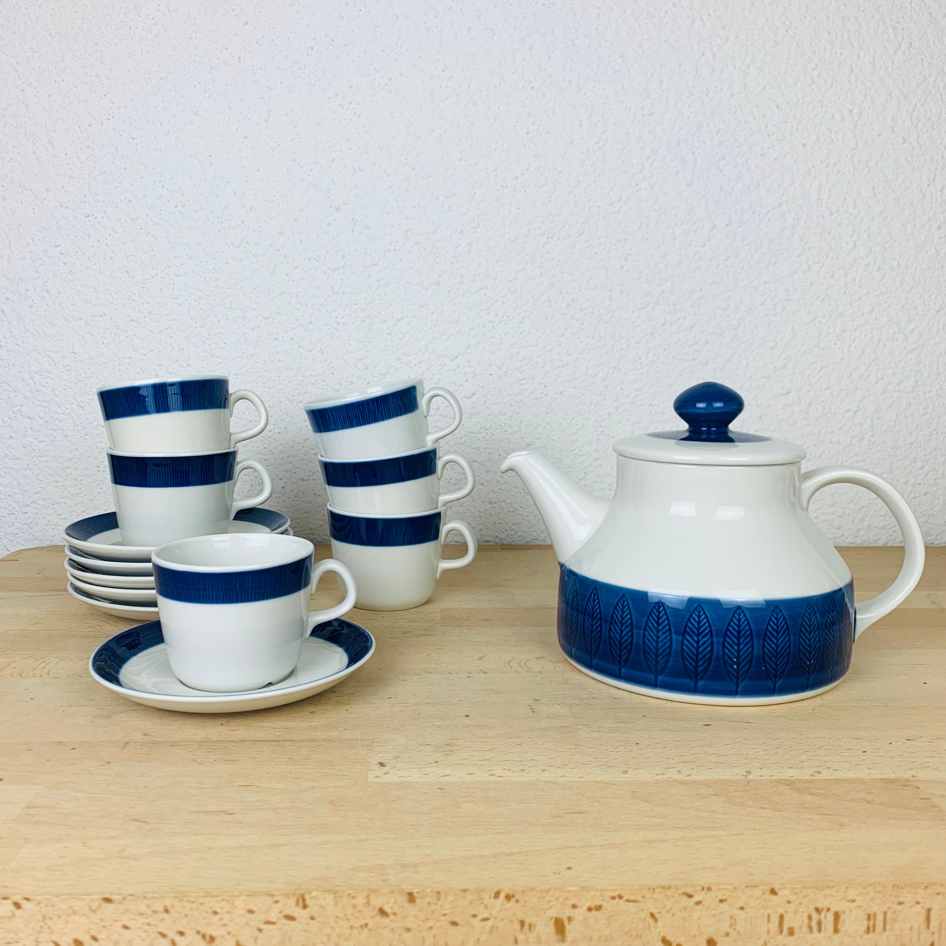 Ceramic Koka tea set by Hertha Bengtson for Rörstrand Sweden  For Sale