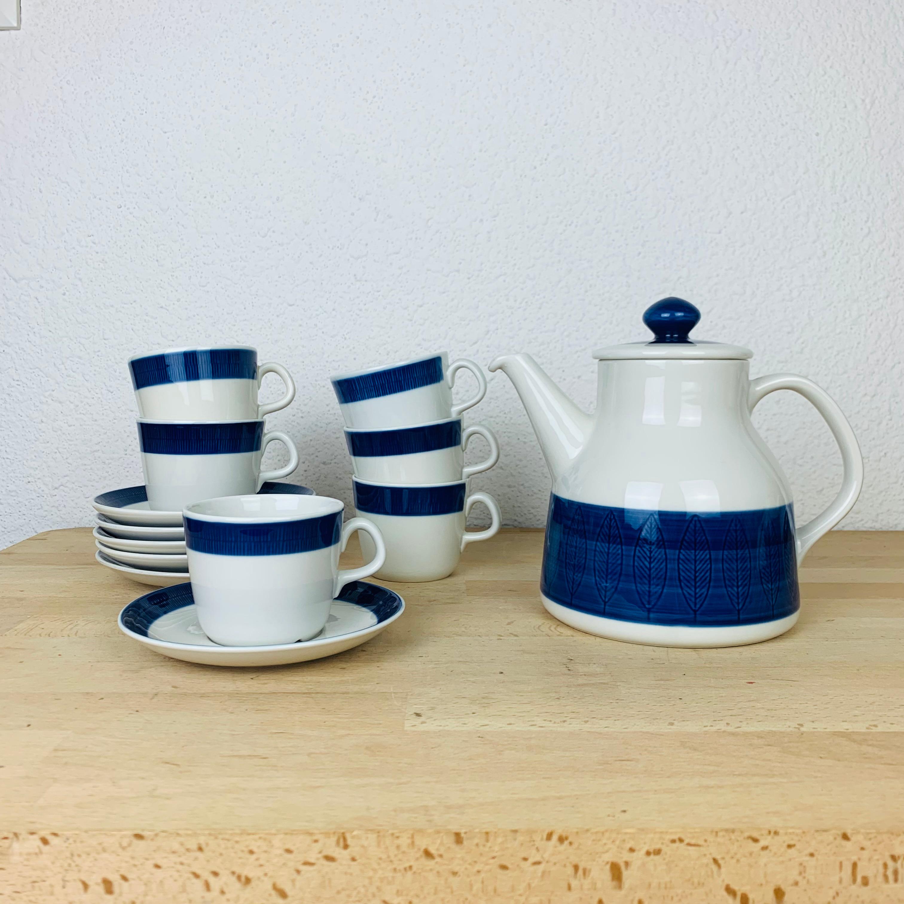 Mid-20th Century Koka tea set by Hertha Bengtson for Rörstrand Sweden  For Sale