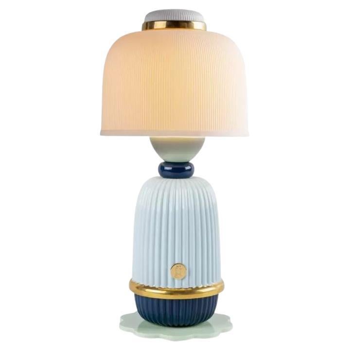 Kokeshi Cordless Porcelain Lamp in Light Blue, Mint Green and Navy For Sale