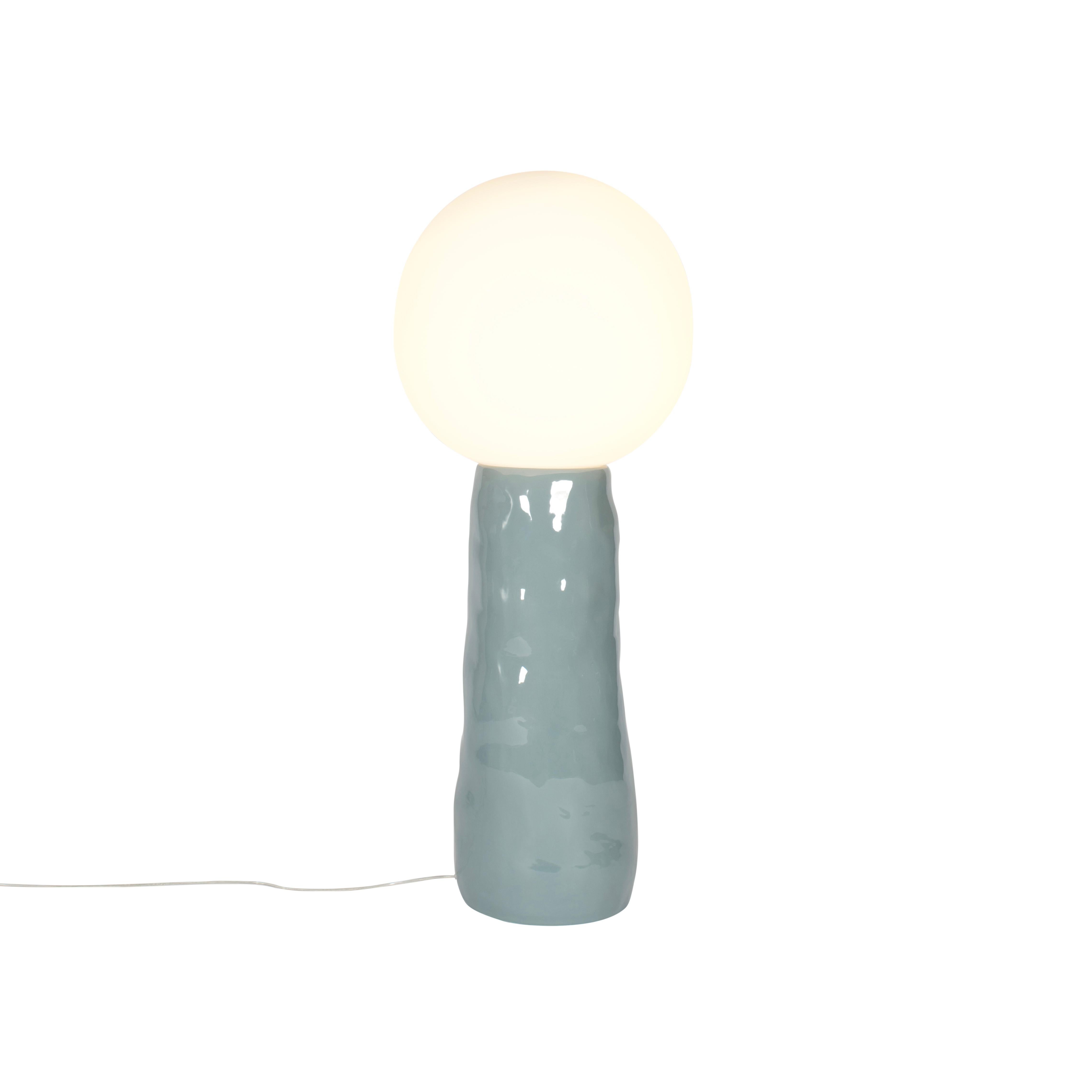 German Kokeshi Medium Grey Acetato White Floor Lamp by Pulpo For Sale