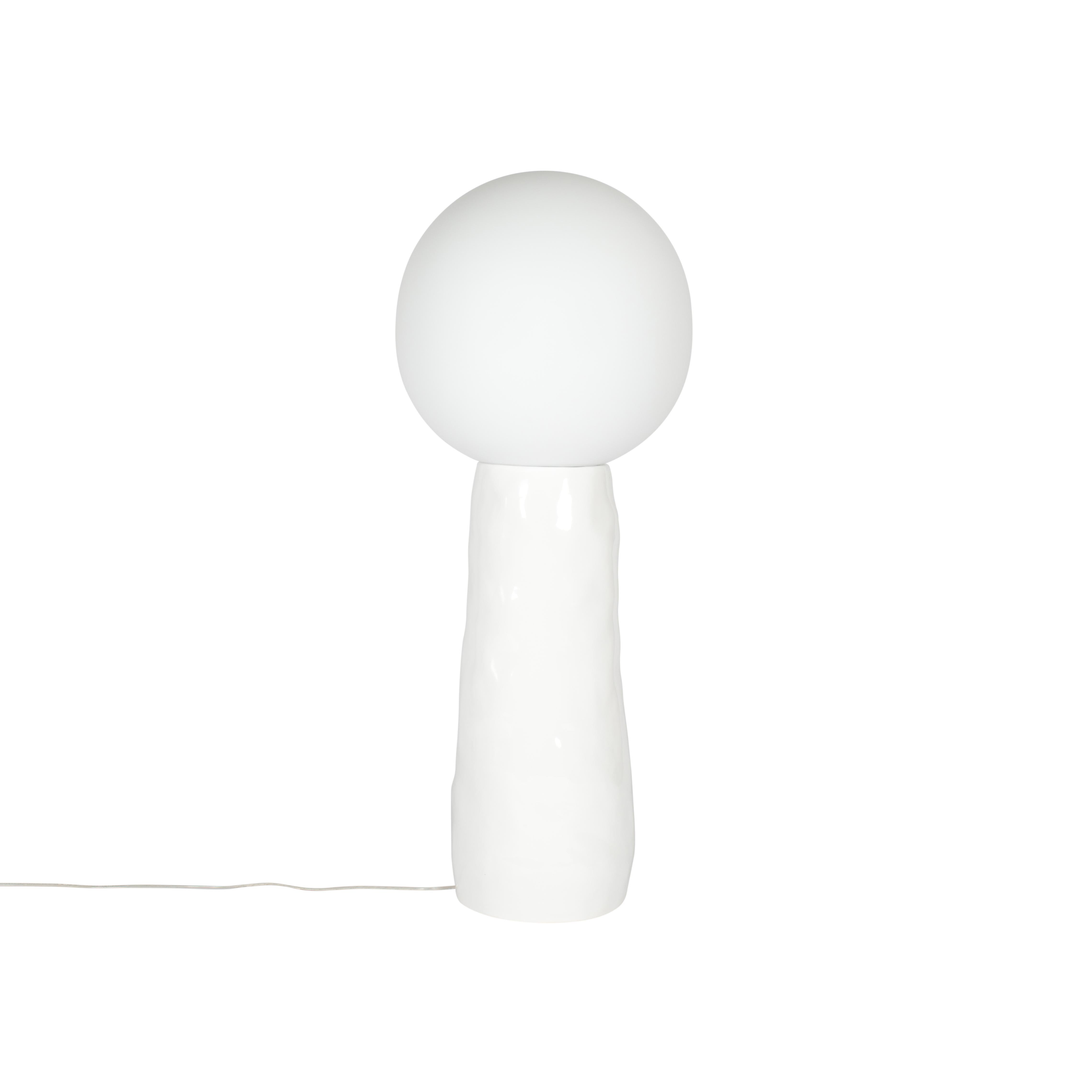 Ceramic Kokeshi Medium Grey Acetato White Floor Lamp by Pulpo For Sale