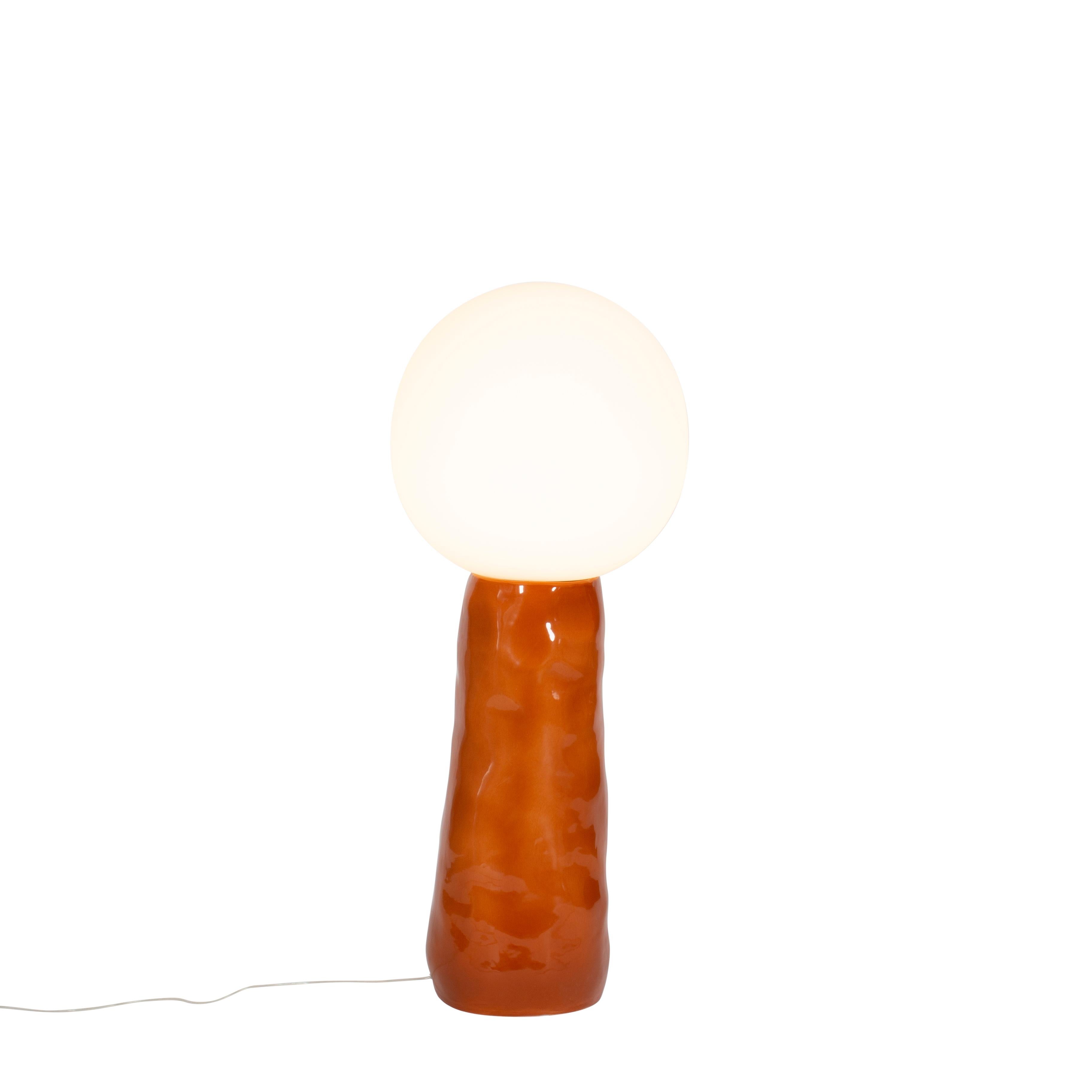 Post-Modern Kokeshi Medium White Acetato Terracotta Floor Lamp by Pulpo