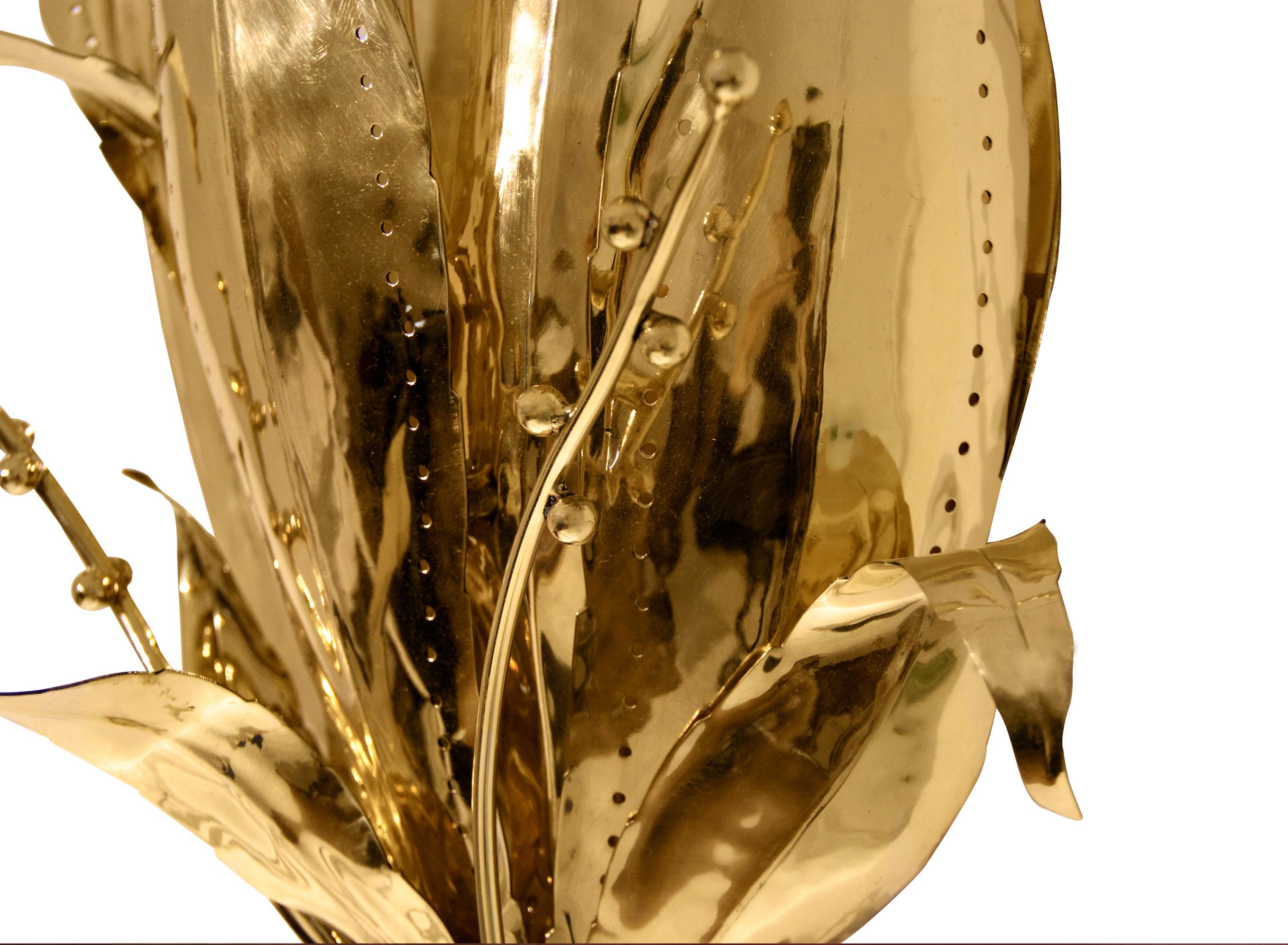 Polished Botanica Sconce For Sale