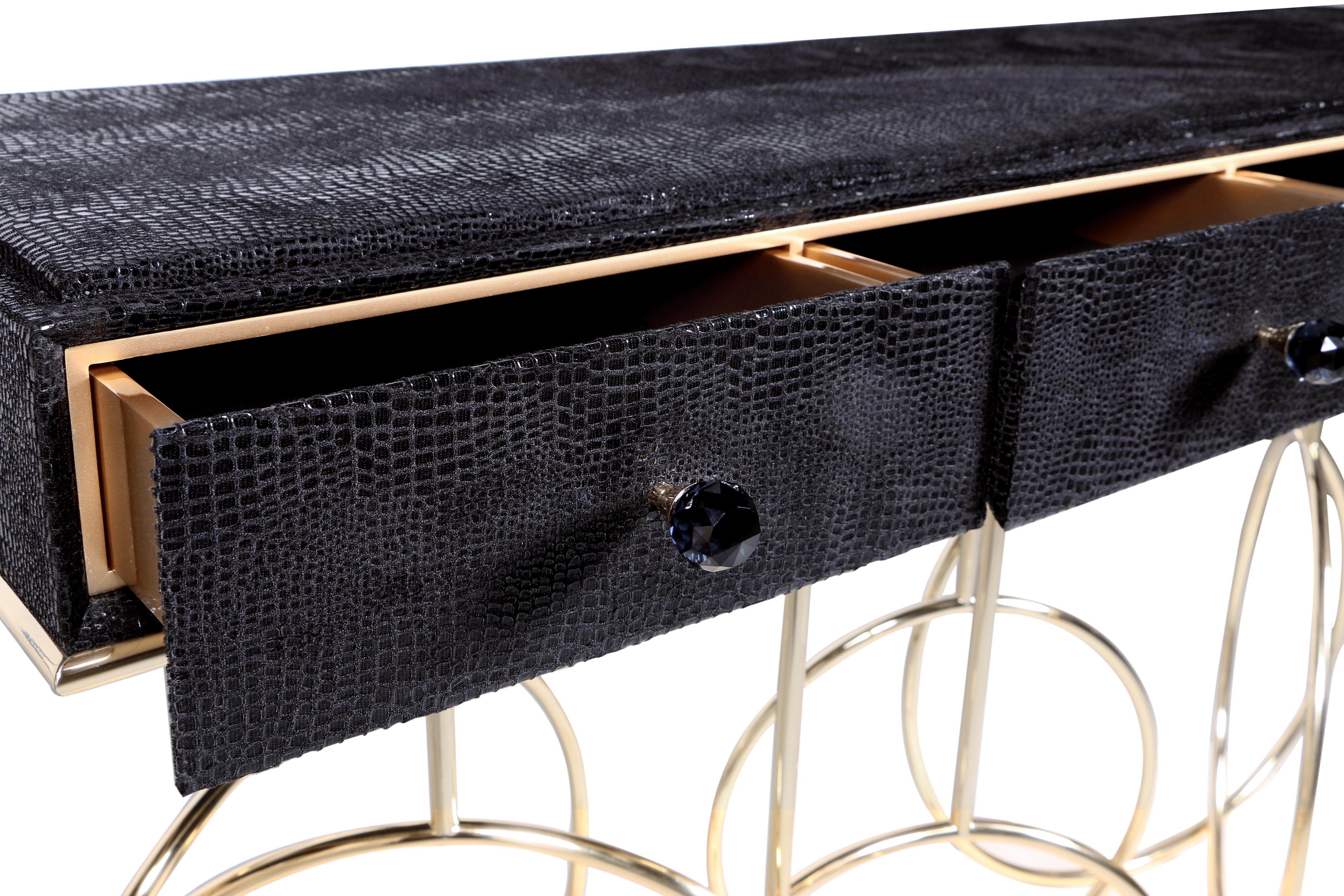 Brass Burlesque Console Table For Sale