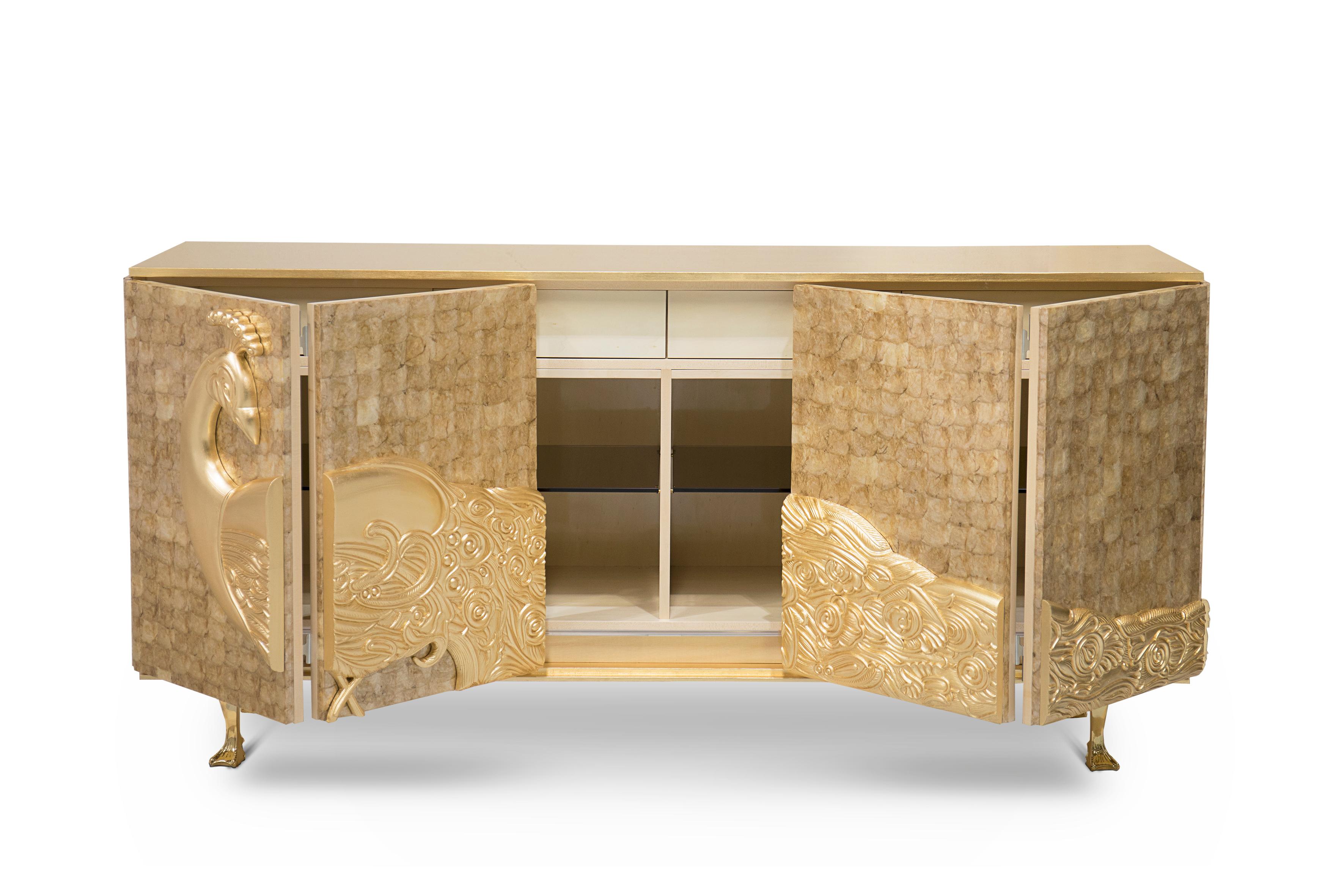 Designed passionately and exquisitely by the incomparable talents powering Koket, the Camilia Cabinet was created to grace the most regal of rooms with its elegance and splendor. Inspired by the aristocratic palaces of the Alexandrian pashas of