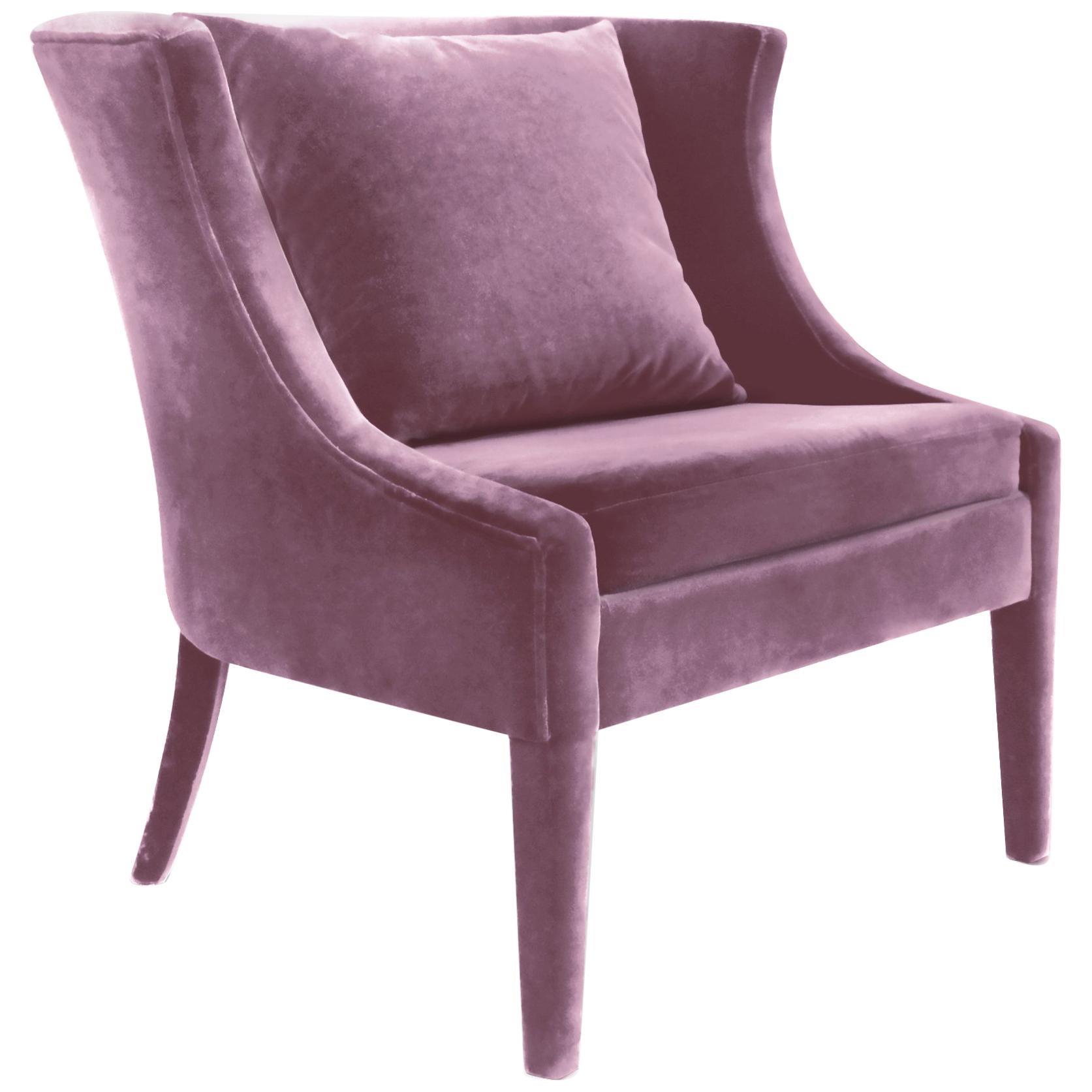Chignon Chair in Velvet For Sale