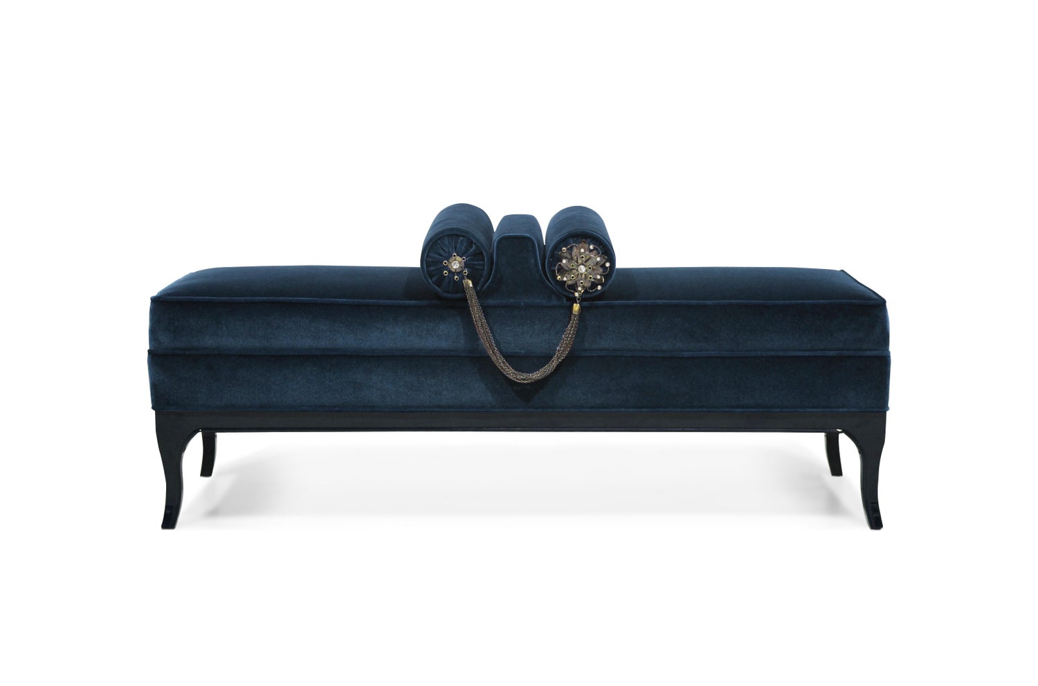 Le Le Bench In Cream Velvet With Wood Base For Sale At 1stdibs