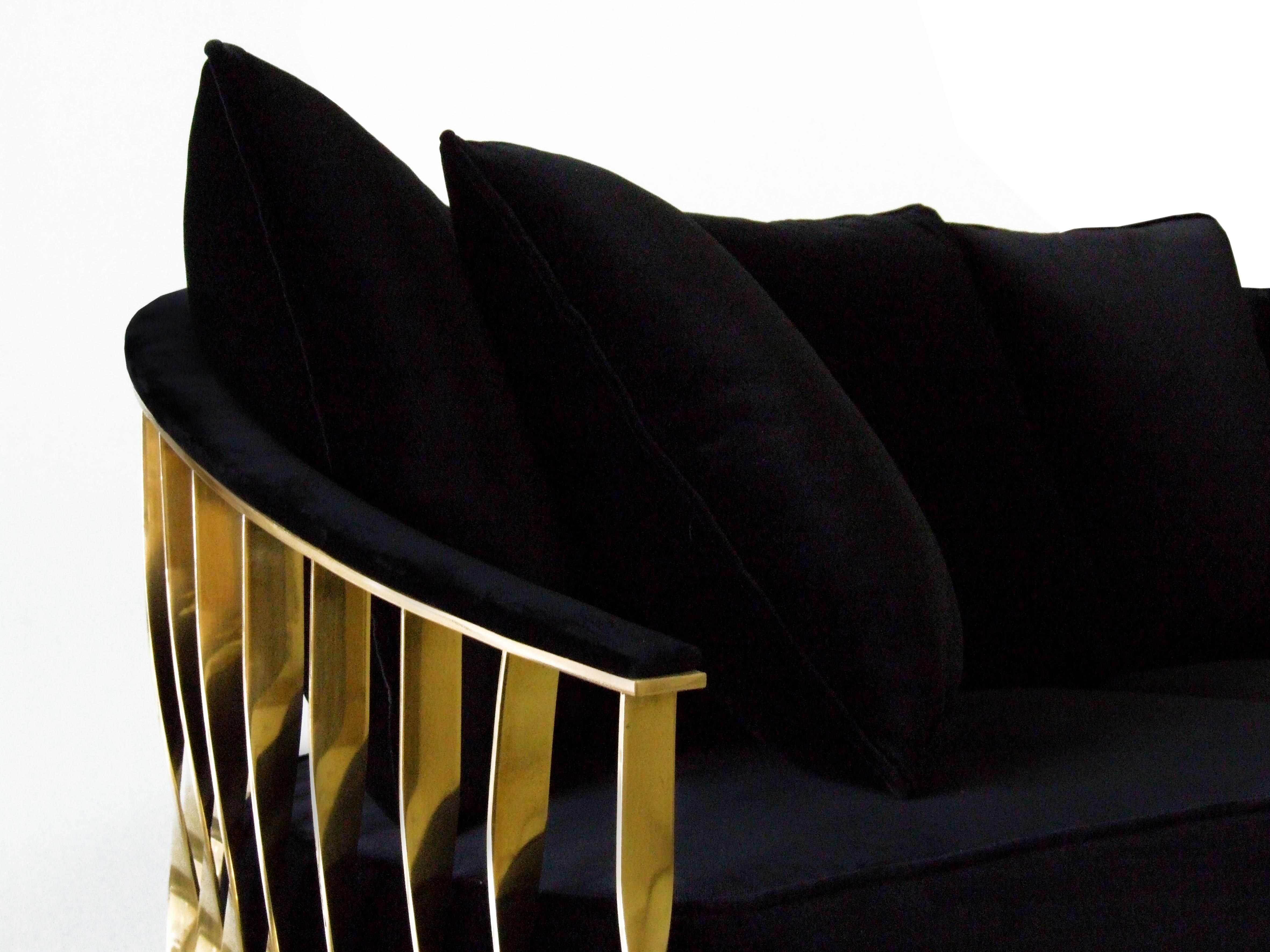 Portuguese Mandy Sofa in Polished Brass For Sale