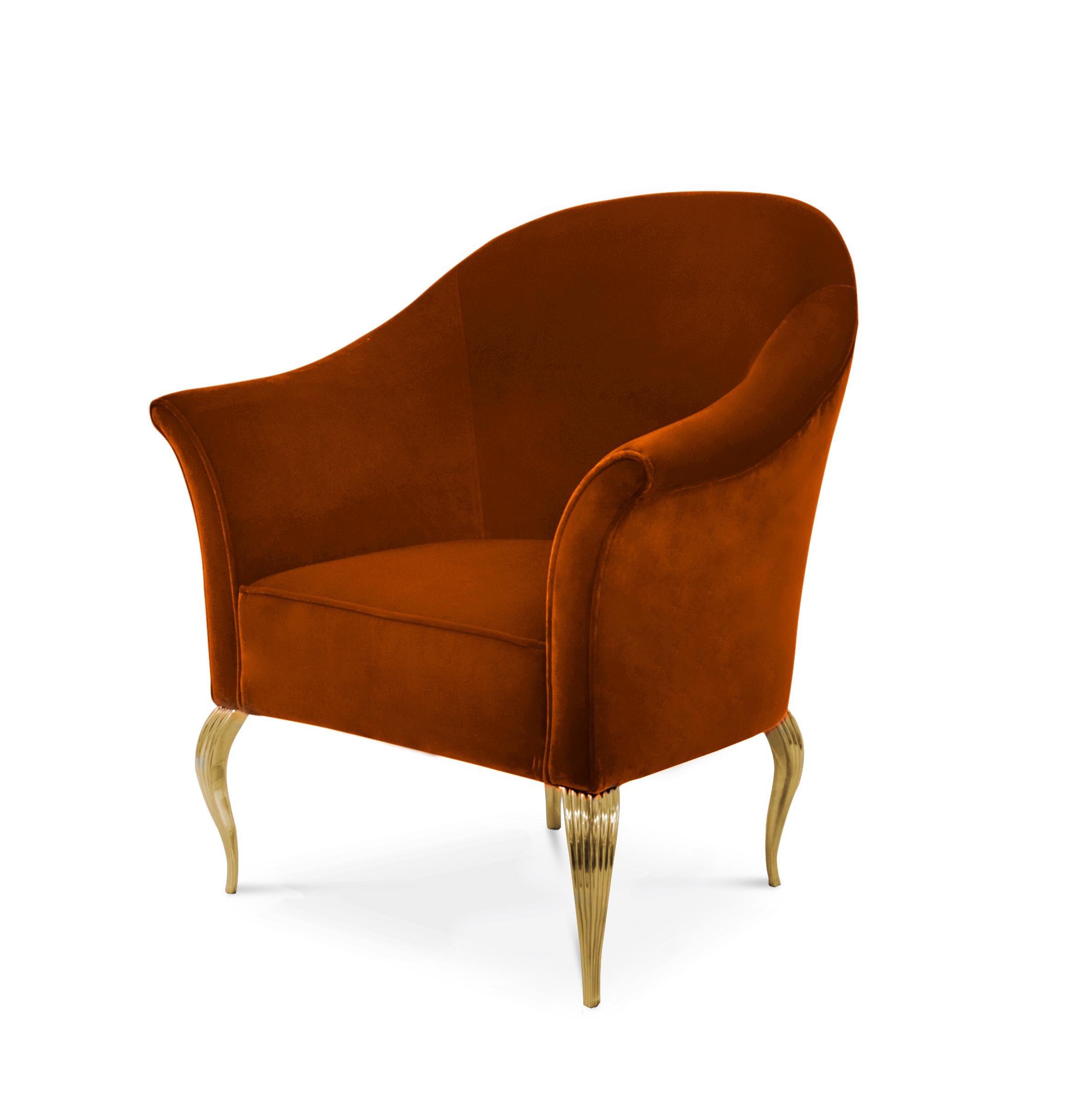 Portuguese Mimi Chair in Brass For Sale