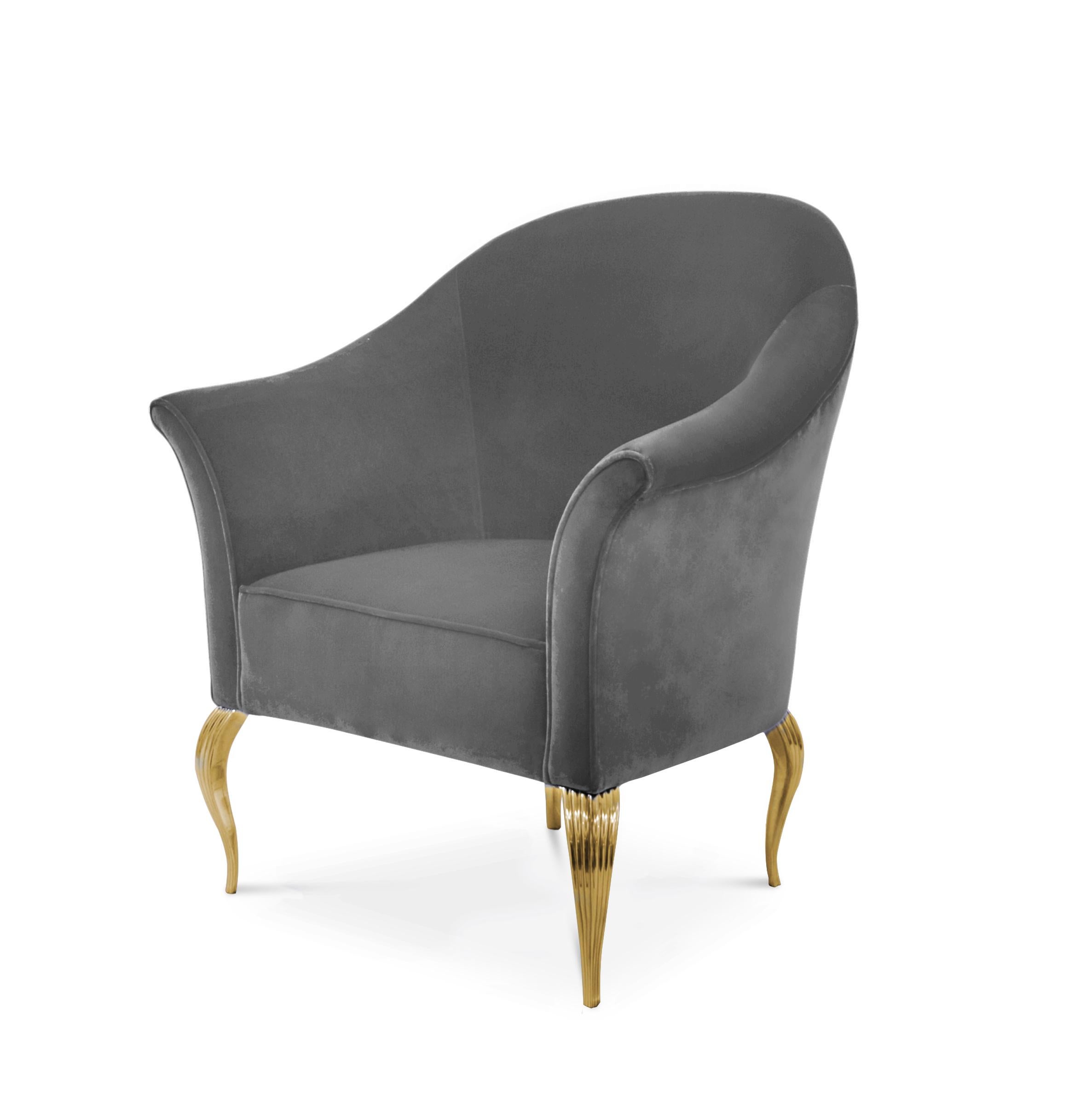 Mimi Chair in Brass In New Condition For Sale In New York, NY