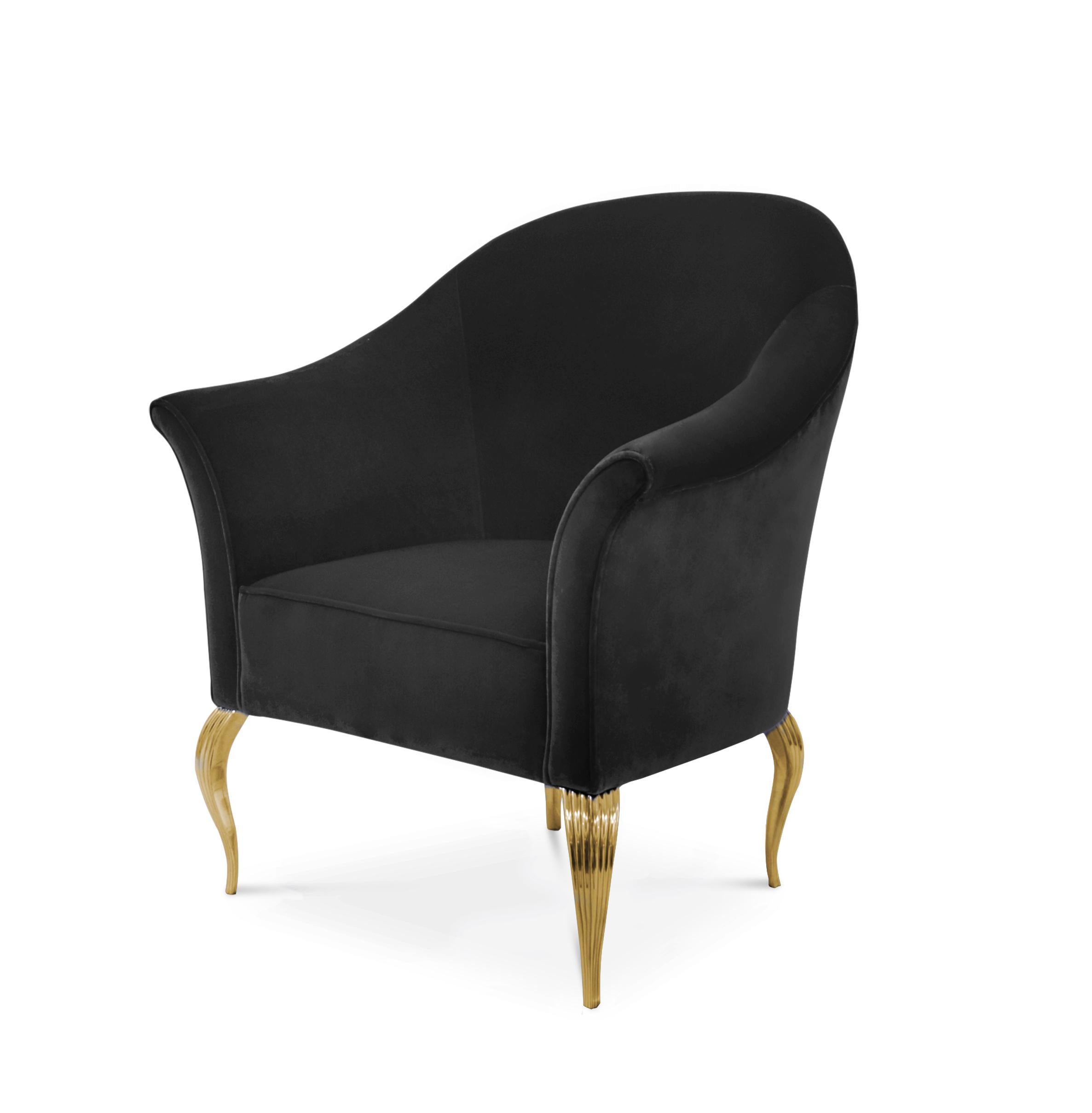 Contemporary Mimi Chair in Brass For Sale