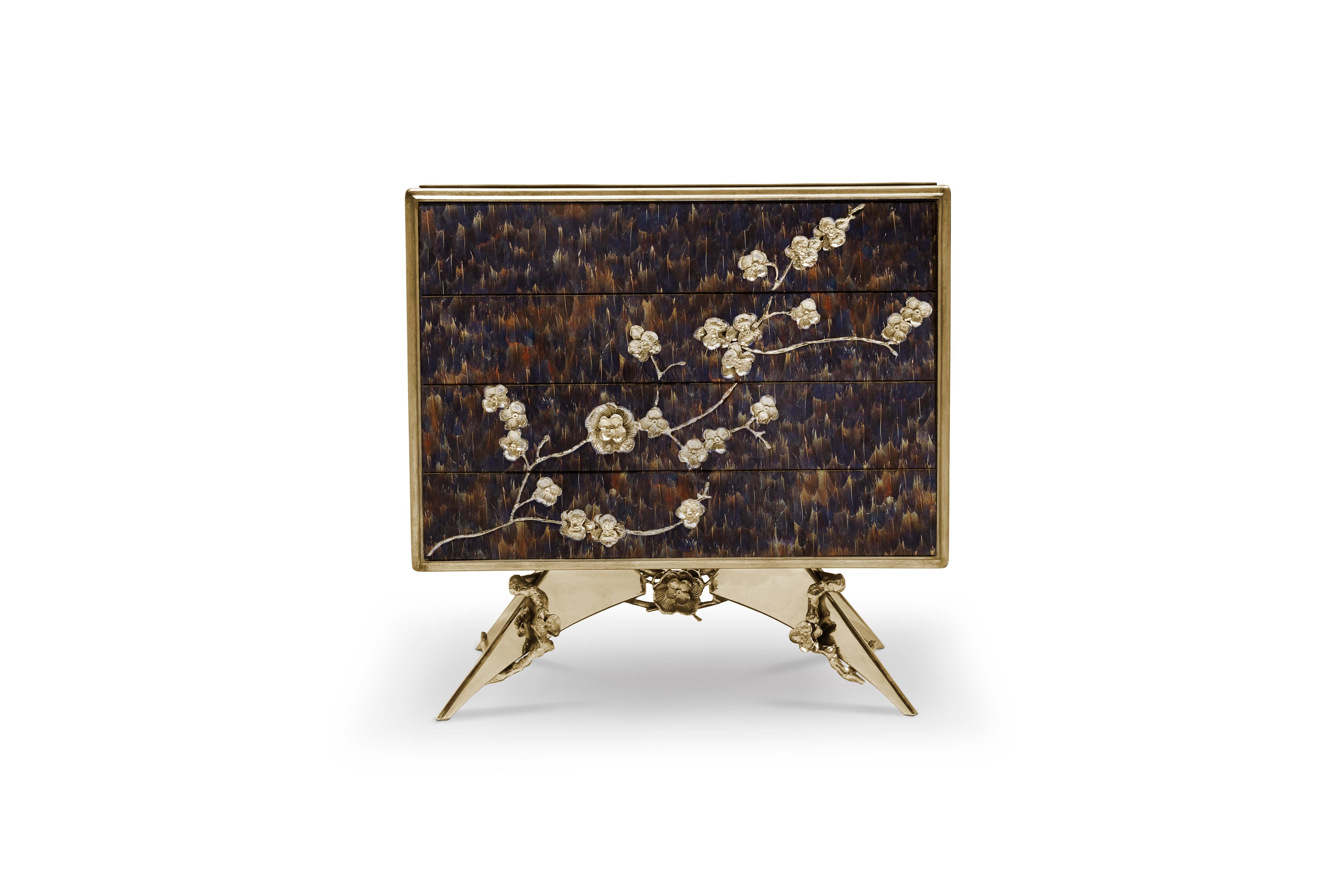 Portuguese Contemporary Spellbound Nightstand In High Gloss Lacquer and Adorns by Koket For Sale