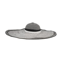 Kokin - Chapeau à larges bords rayés noir et blanc