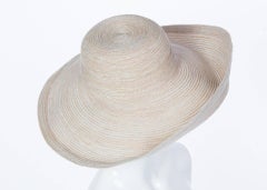 1990er Jahre Kokin New York Sonnenhut mit großer Krempe in Taupe