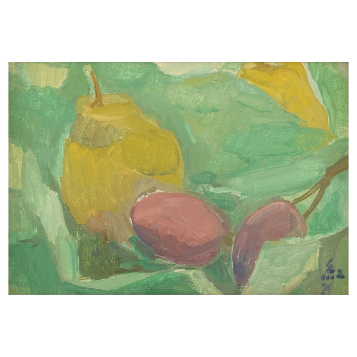 Koko Fukazawa, Japan, Öl auf Leinwand, Arrangement mit Früchten im Angebot