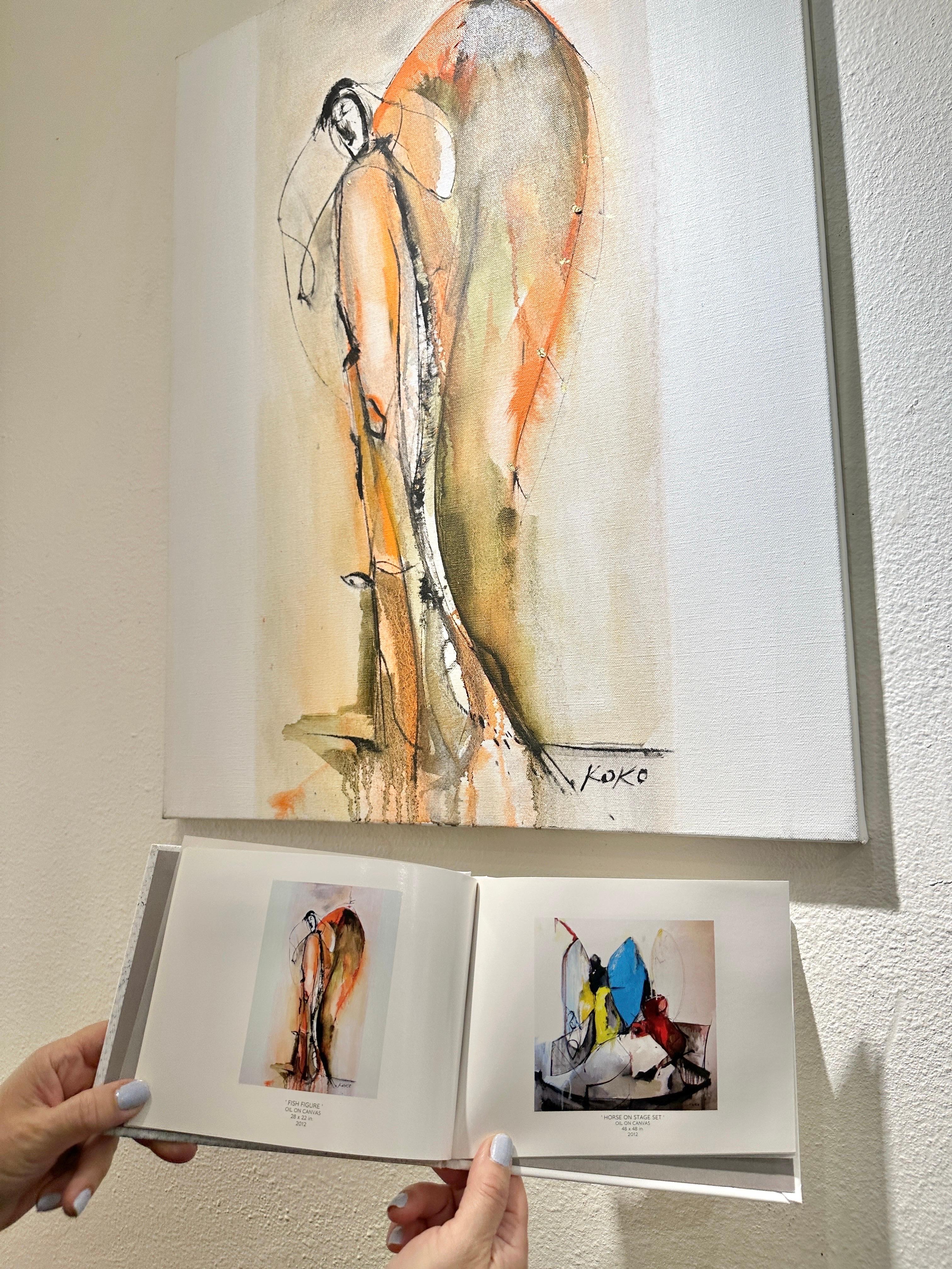 Abstract Figure, Abstract Figurative, Orange Abstract, Contemporary Figure. For Sale 4