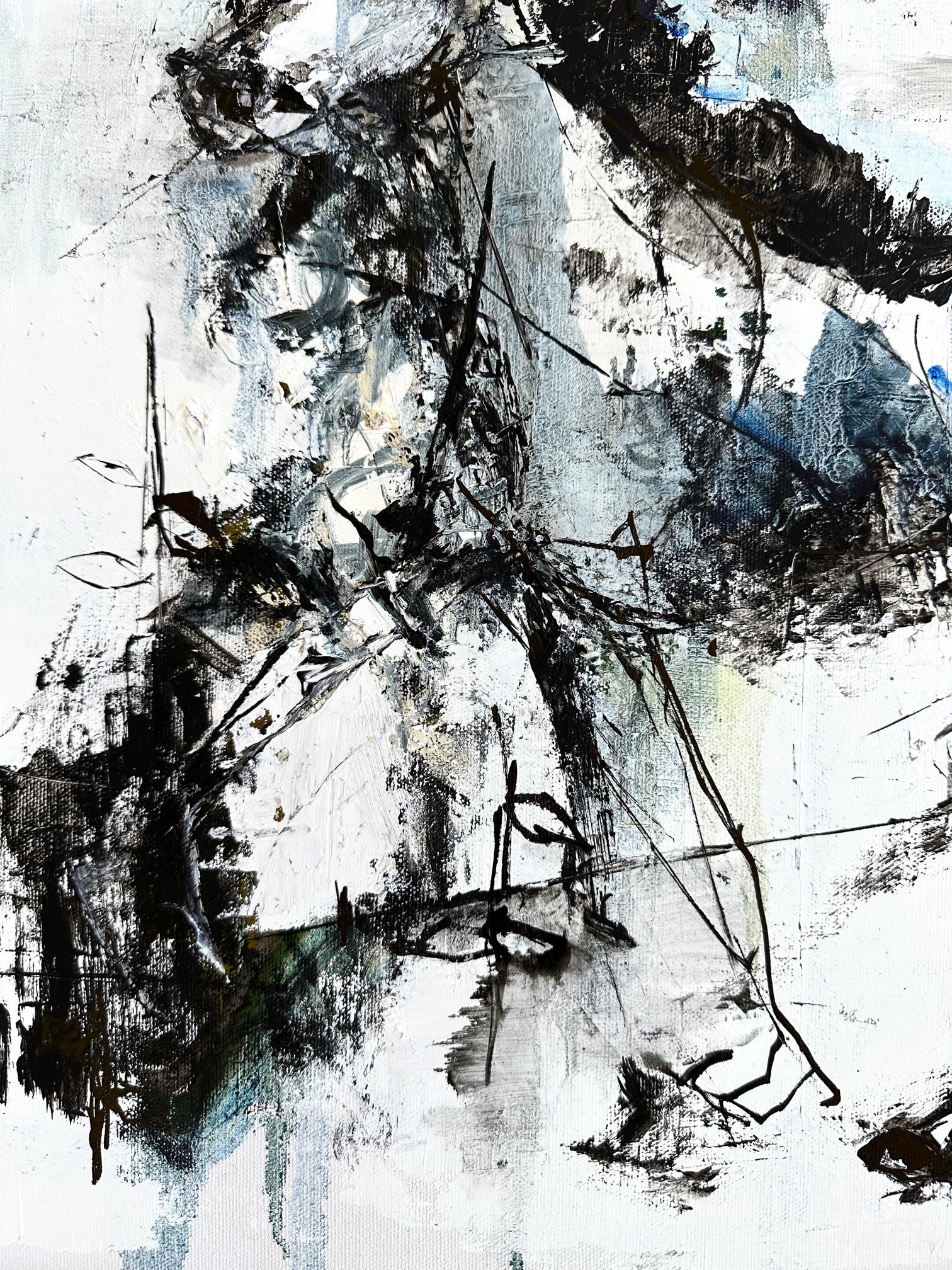 Cheval abstrait, peinture à l'huile abstraite, série « messenger » cheval sur route  - Expressionnisme abstrait Painting par KOKO HOVAGUIMIAN