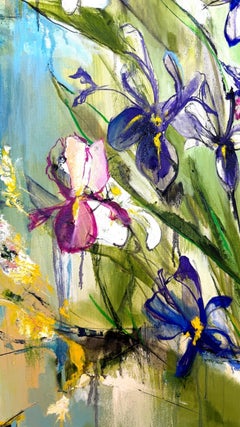 Pintura al óleo de gran formato, arte contemporáneo sobre lienzo, «Iris Reverie».