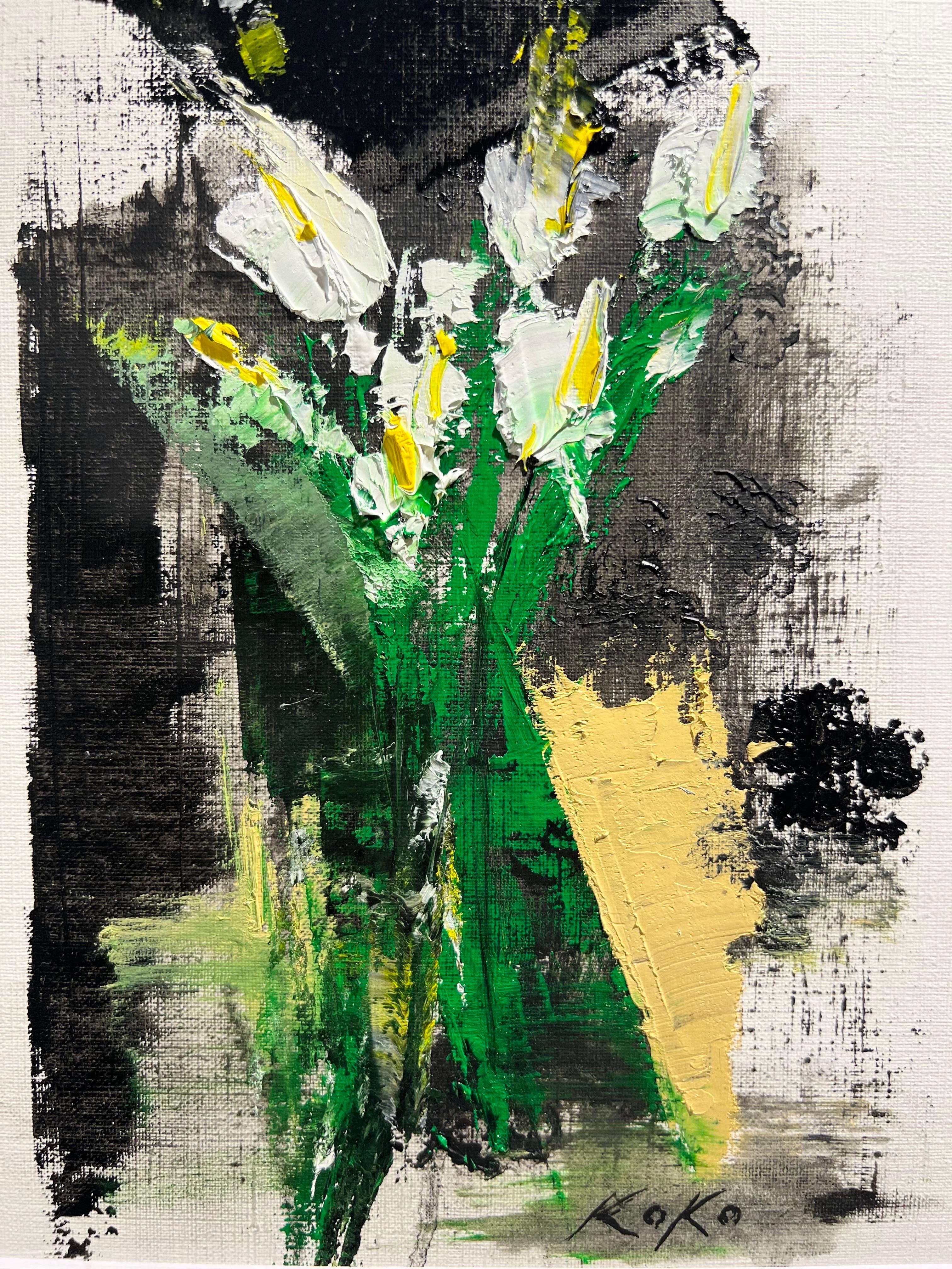 Bouquet Chroniciles nº II - Still-Life Painting Negro de KOKO HOVAGUIMIAN