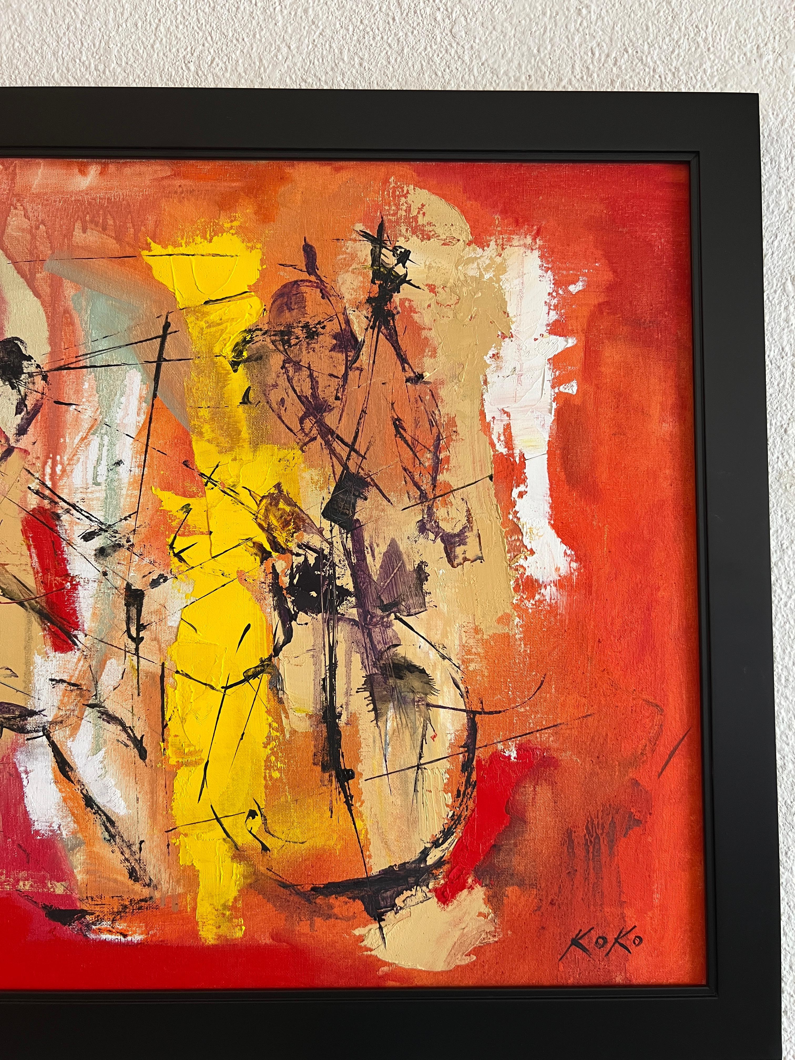 Arte contemporanea, Composizione Jazz No.3, Pittura ad olio Jazz. in vendita 1
