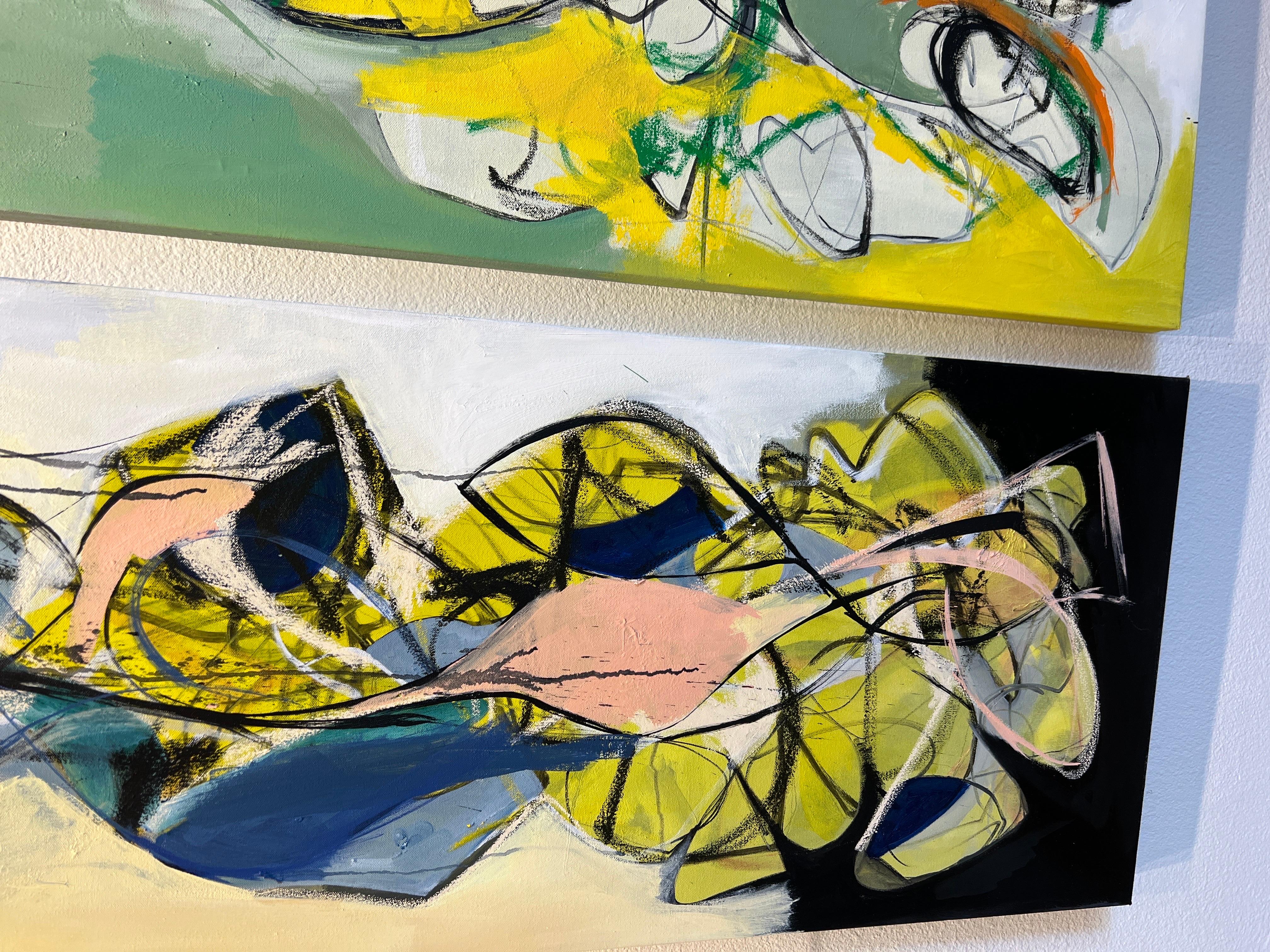 Dittico di figure contemporanee, coppia, figure astratte. in vendita 5