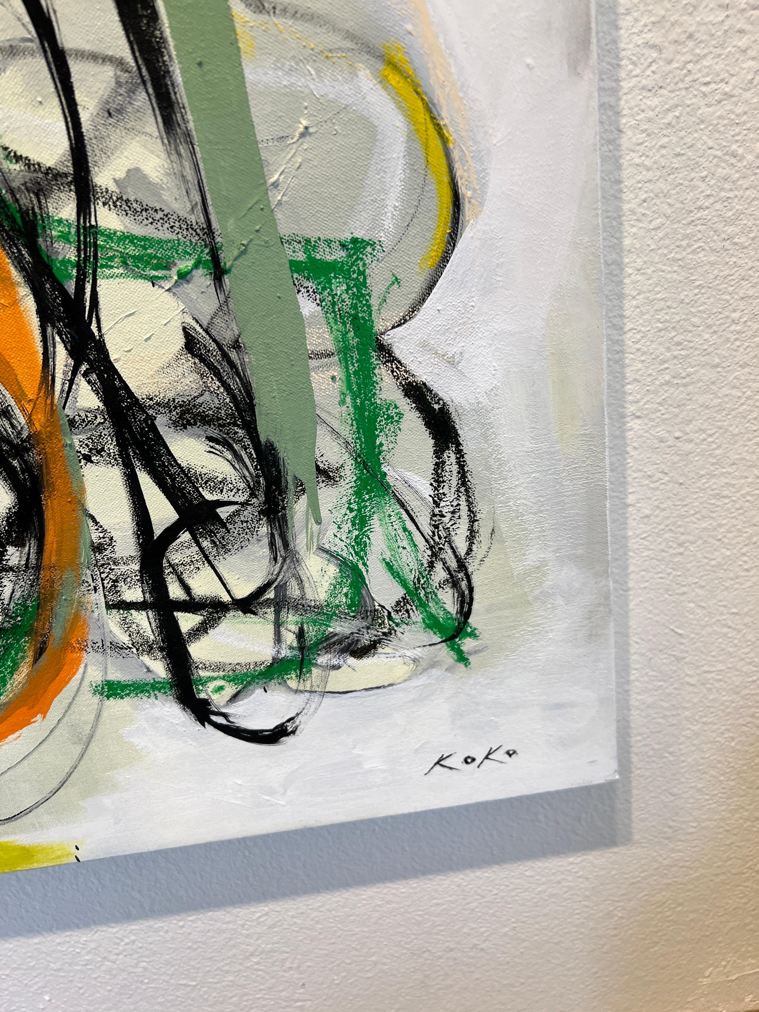 Dittico di figure contemporanee, coppia, figure astratte. in vendita 3