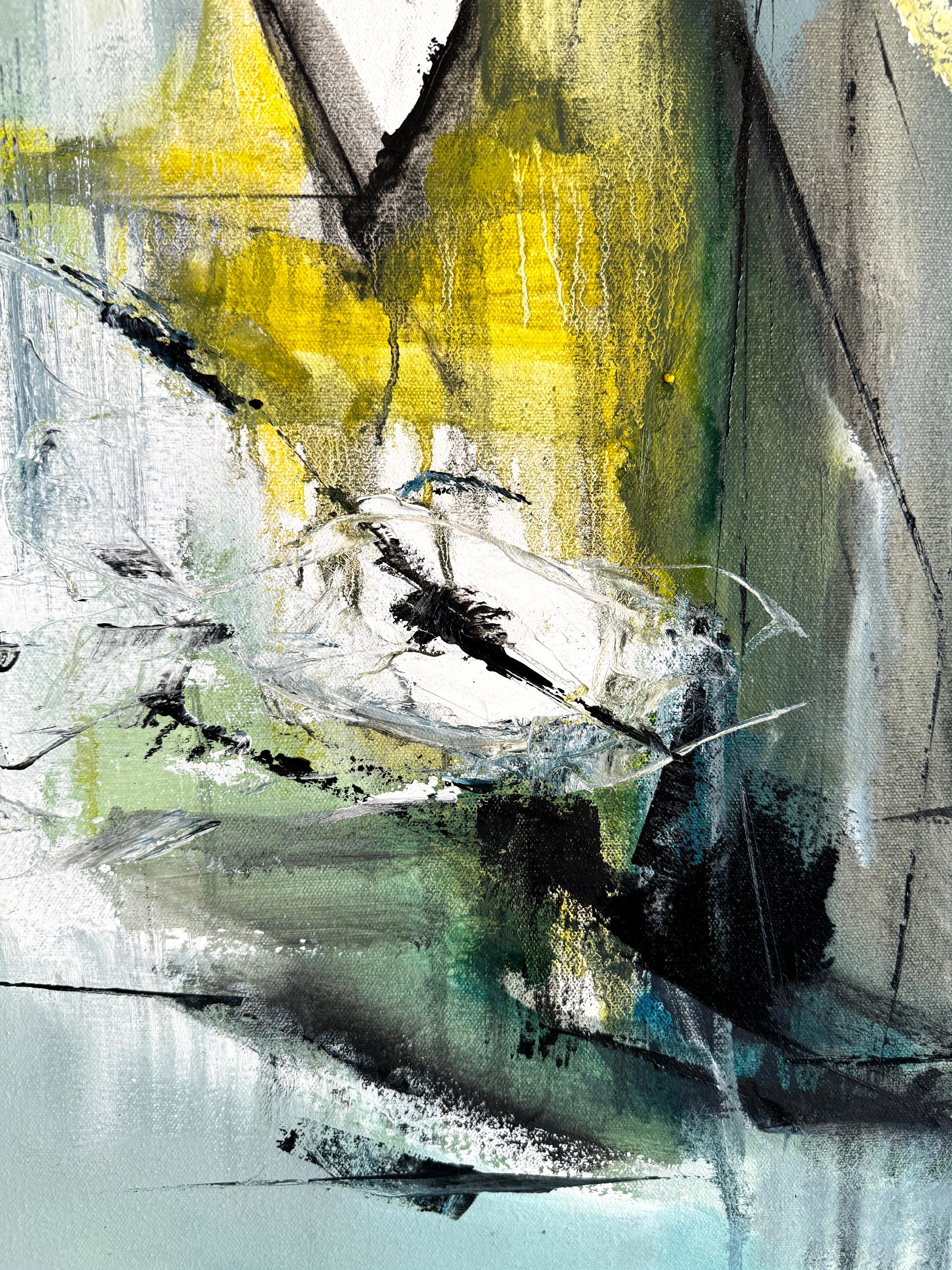 Contemporary flowers, Calla Lilies, oil painting Calla Lilies. - Abstract Expressionist Painting by KOKO HOVAGUIMIAN
