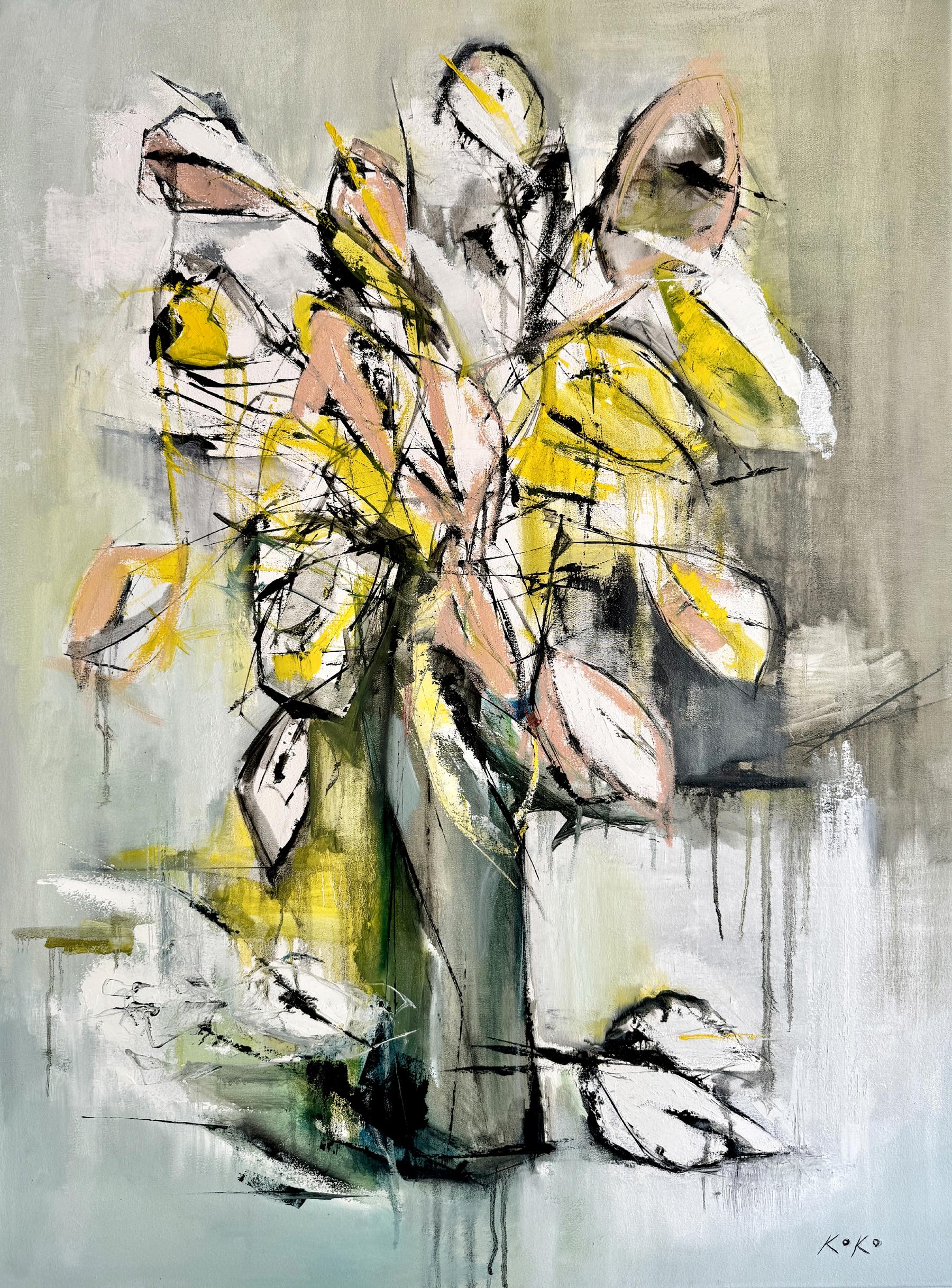 KOKO HOVAGUIMIAN Still-Life Painting - Contemporary flowers, Calla Lilies, oil painting Calla Lilies.