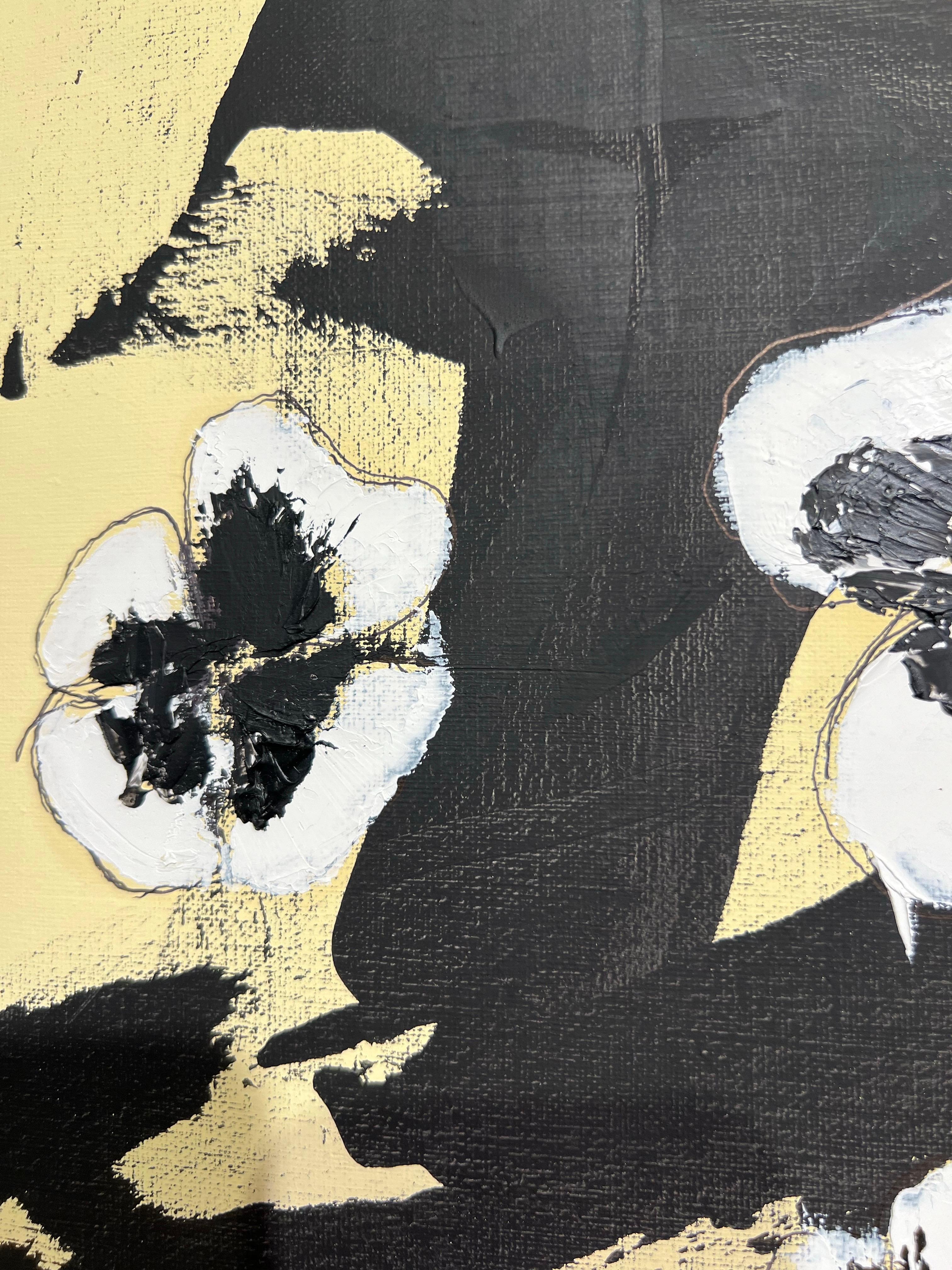 Flores Contemporáneas, Pensamiento Pop en Amarillo. Flores de pensamiento. en venta 3