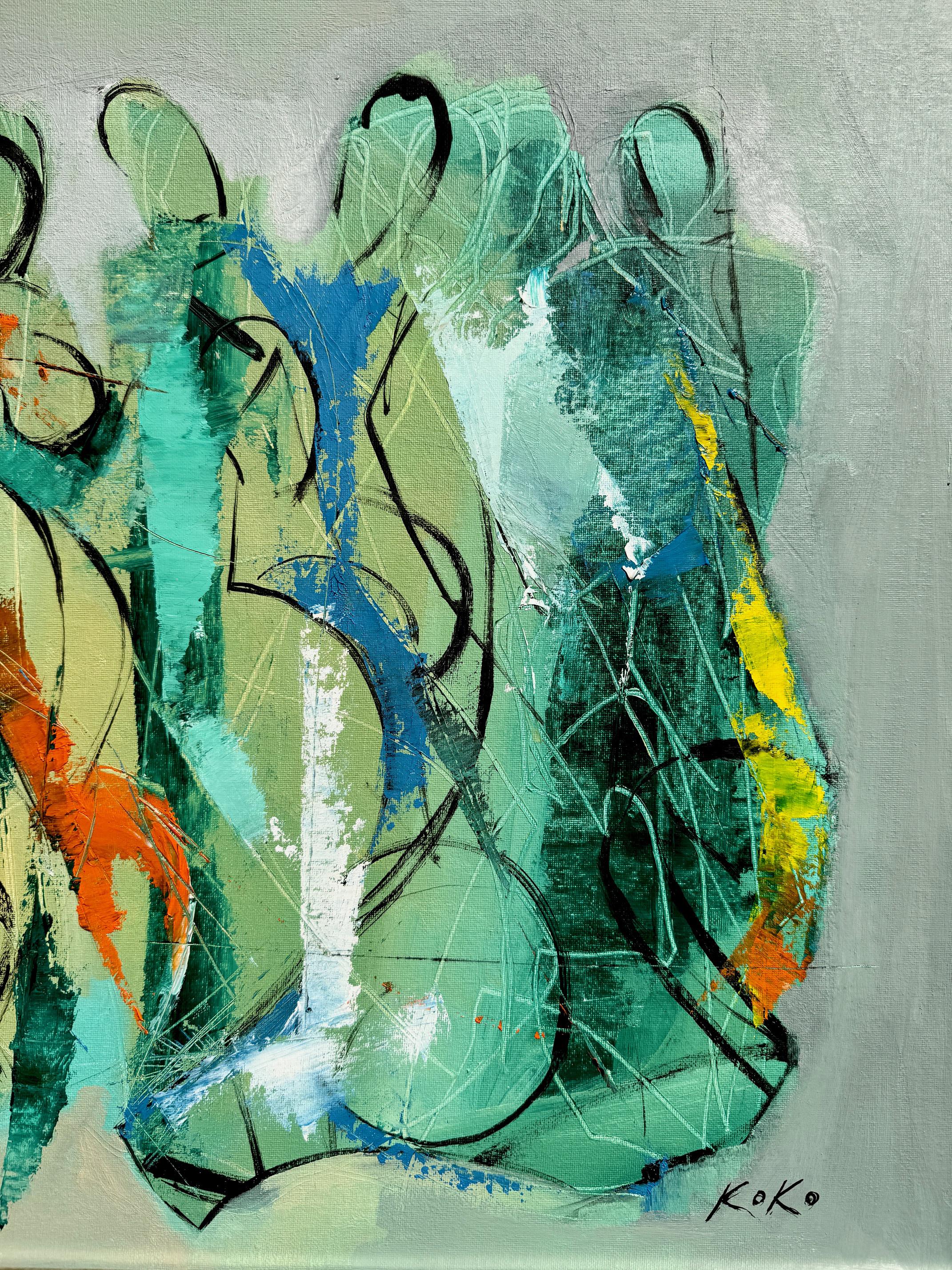 Jazz contemporaneo, Composizione jazz n. 2. - Painting Espressionismo astratto di KOKO HOVAGUIMIAN