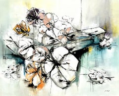 Pintura al Óleo Contemporánea Flores, Anémonas , Pintura Flores Grandes.