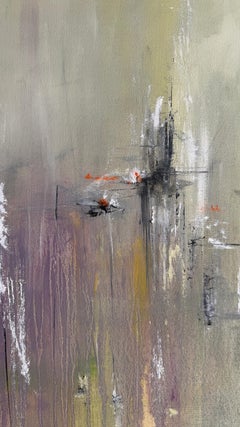 Peinture à l'huile contemporaine, Glycine, nature morte .