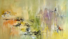 Pittura ad olio contemporanea, Glicine, natura morta .