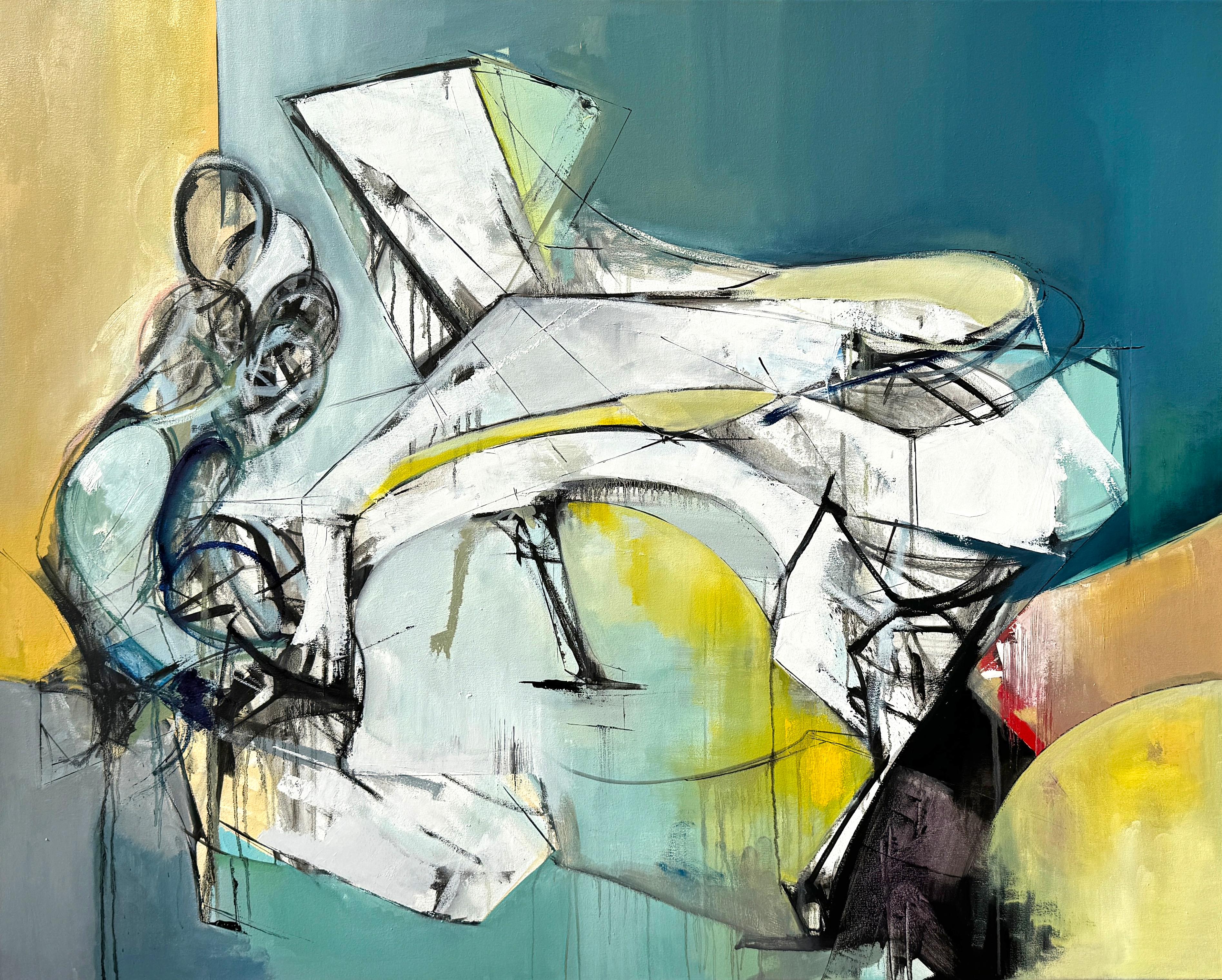 Grande pittura a olio contemporanea , Simmetria riformata - Composizione classica. in vendita 2