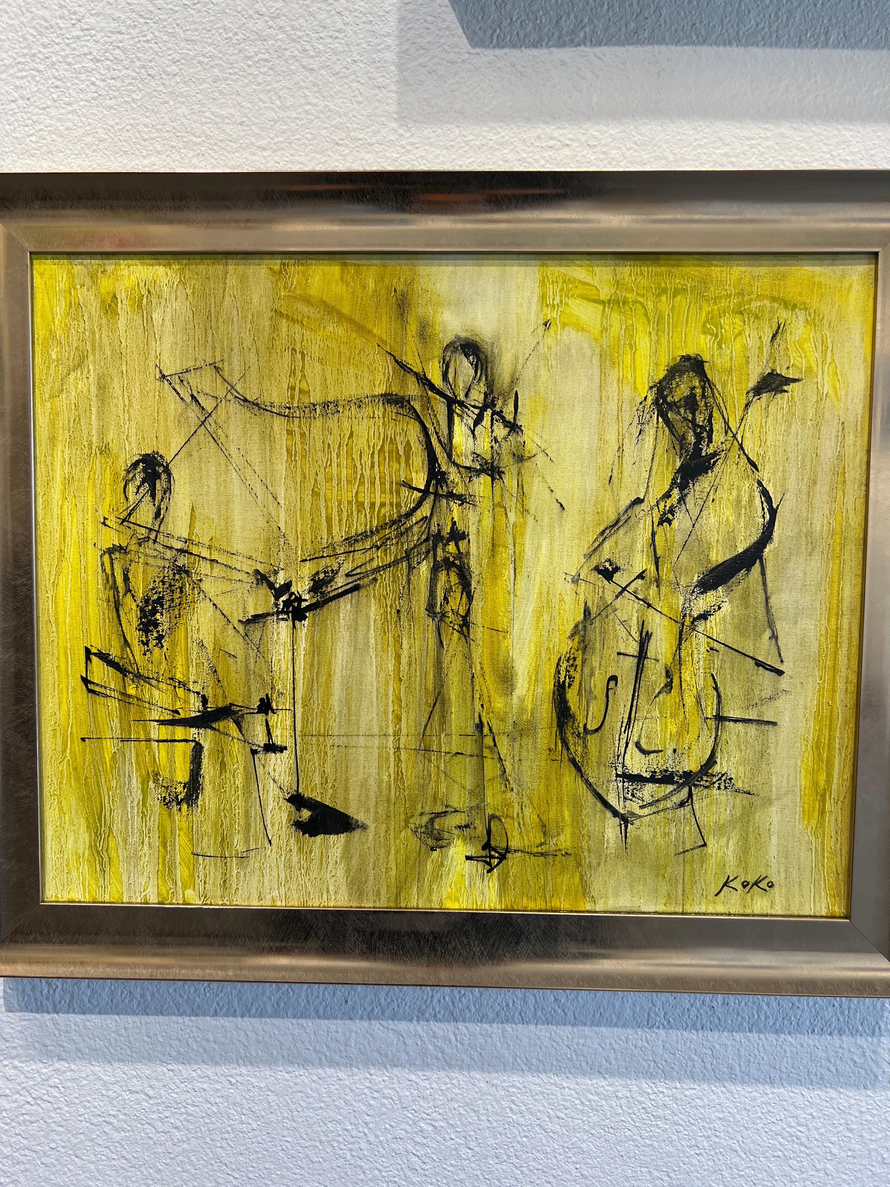Contemporize Musical Essence  ,  Monochromatic Musicians, in deep yellow.  For Sale 1
