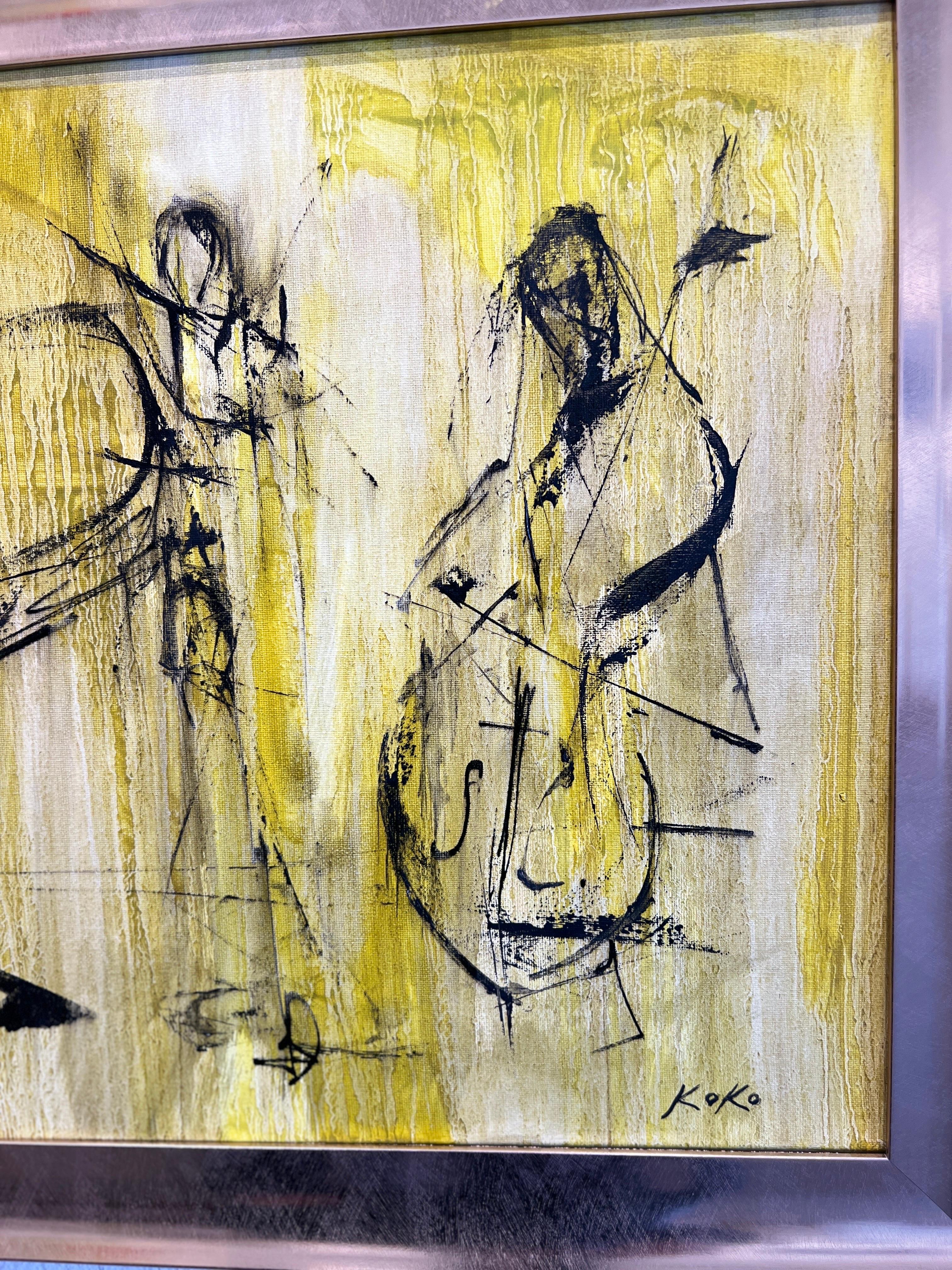 Contemporize Musical Essence  ,  Monochromatic Musicians, in deep yellow.  For Sale 4