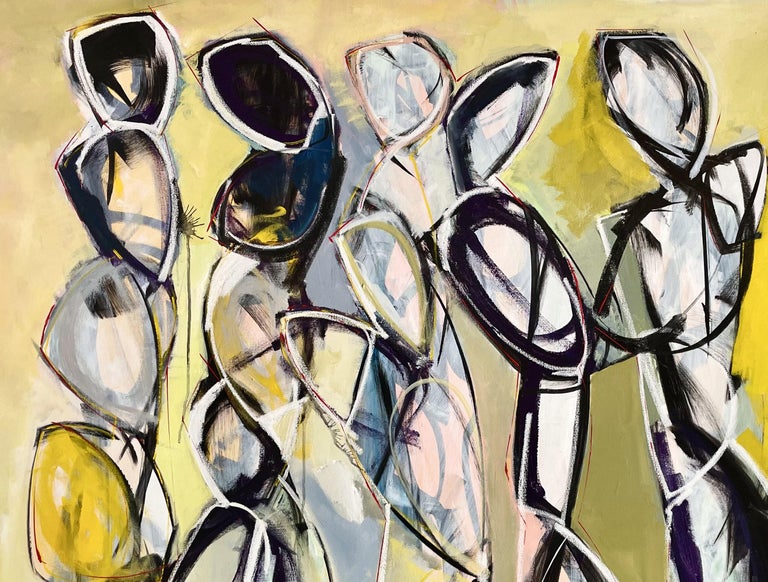 Family Portrait, Figures, contemporary art.  - Abstract Expressionist Painting by KOKO HOVAGUIMIAN