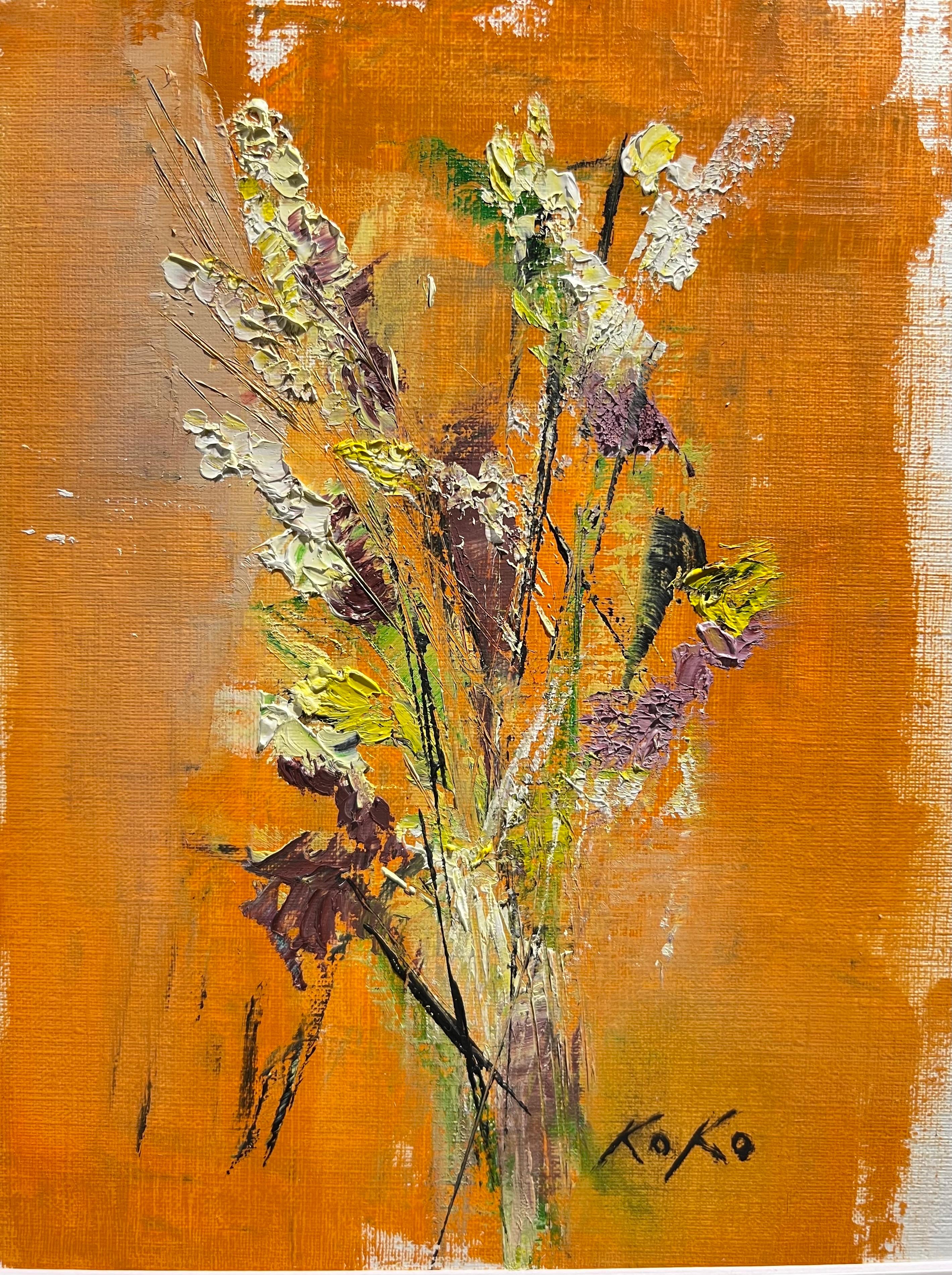 Floral Silhouettes - in the wild - Abstract Impressionist Painting by KOKO HOVAGUIMIAN