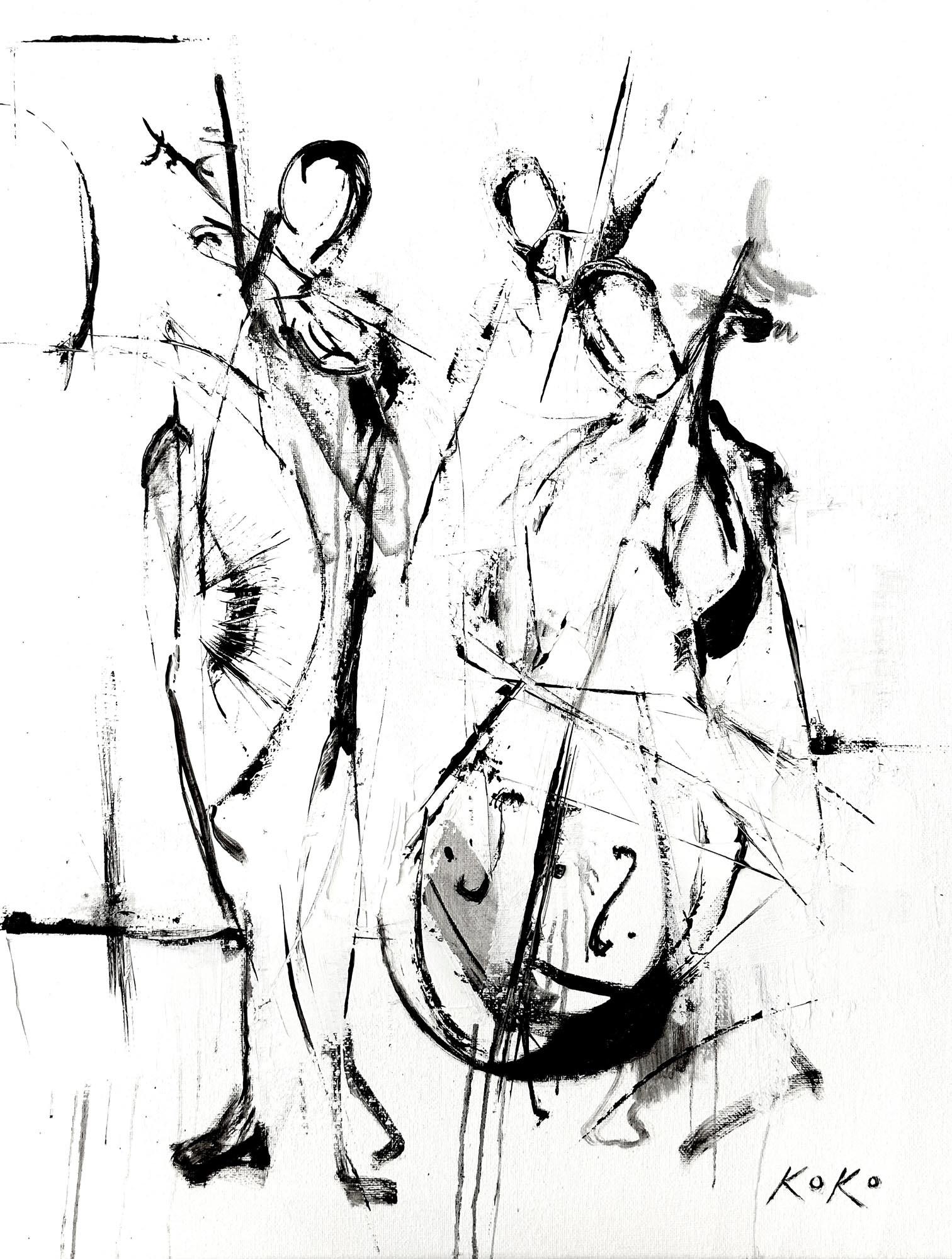 KOKO HOVAGUIMIAN Figurative Painting - Musician Trio No 1