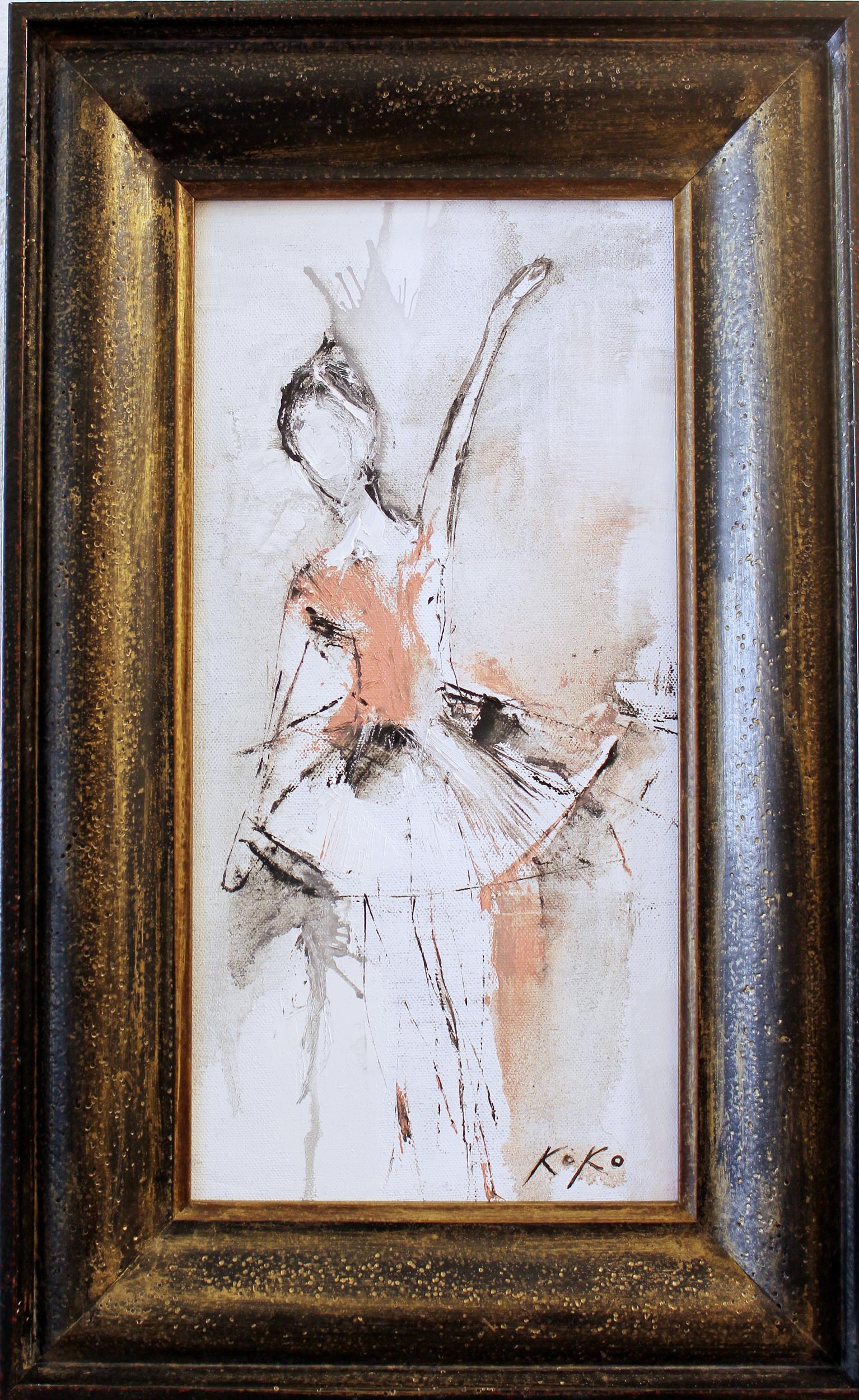 Odette, Ballet, Ballerinas, contemporary artist - Abstract Expressionist Painting by KOKO HOVAGUIMIAN