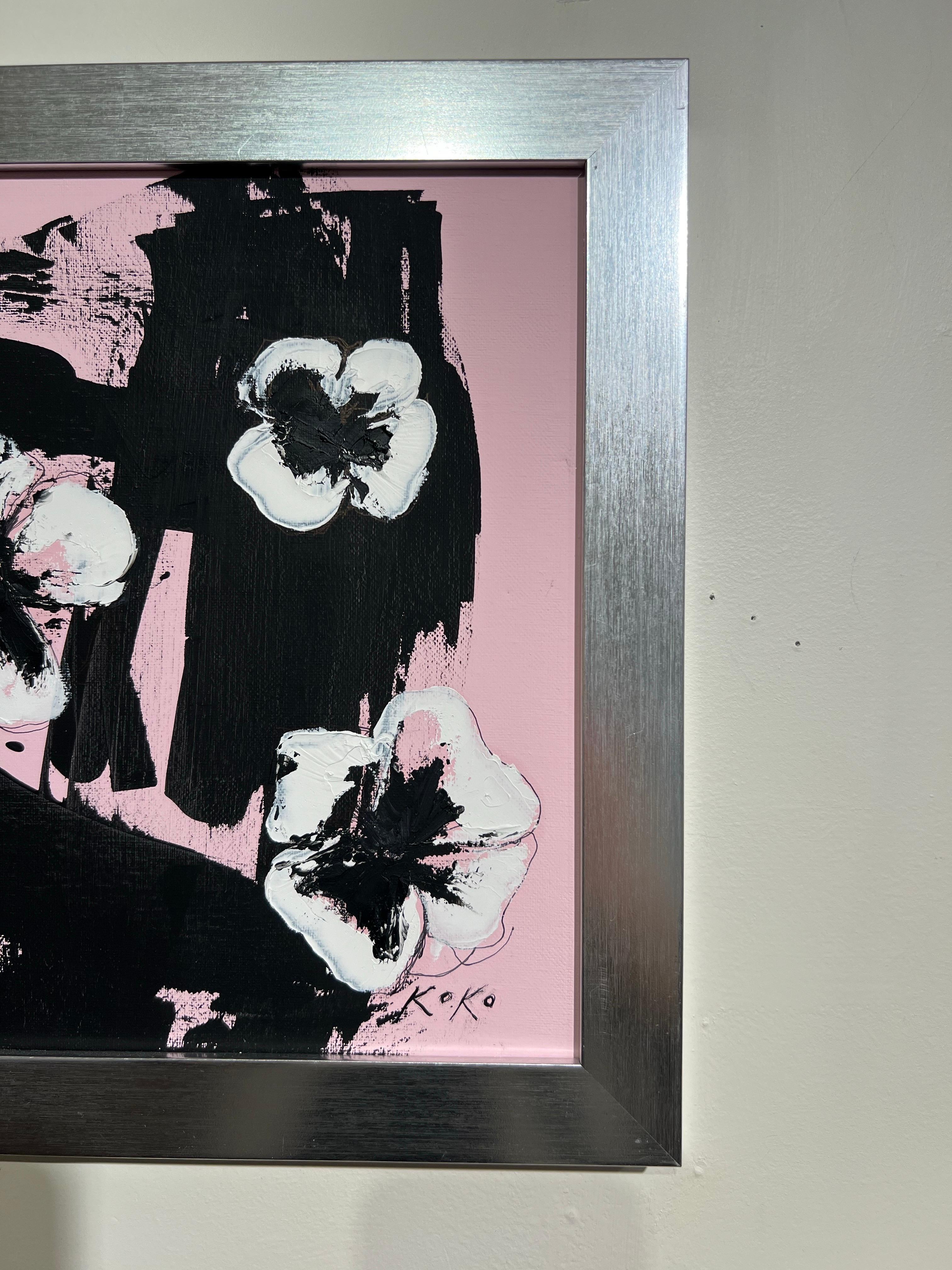 Flores Contemporáneas, Pensamiento Pop en Rosa. Flores de pensamiento. en venta 2